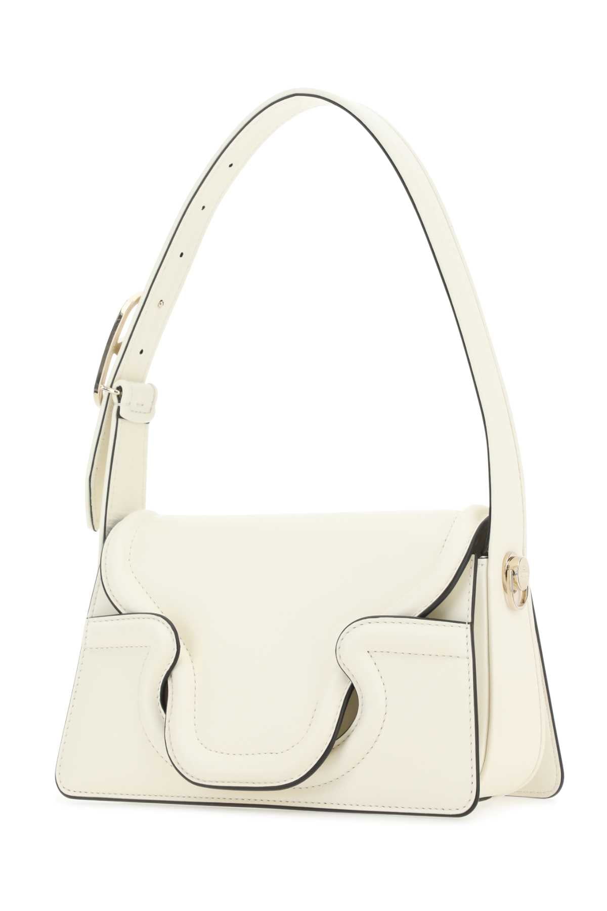 Valentino Garavani Women Ivory Leather Le Grand Deuxieme Shoulder Bag