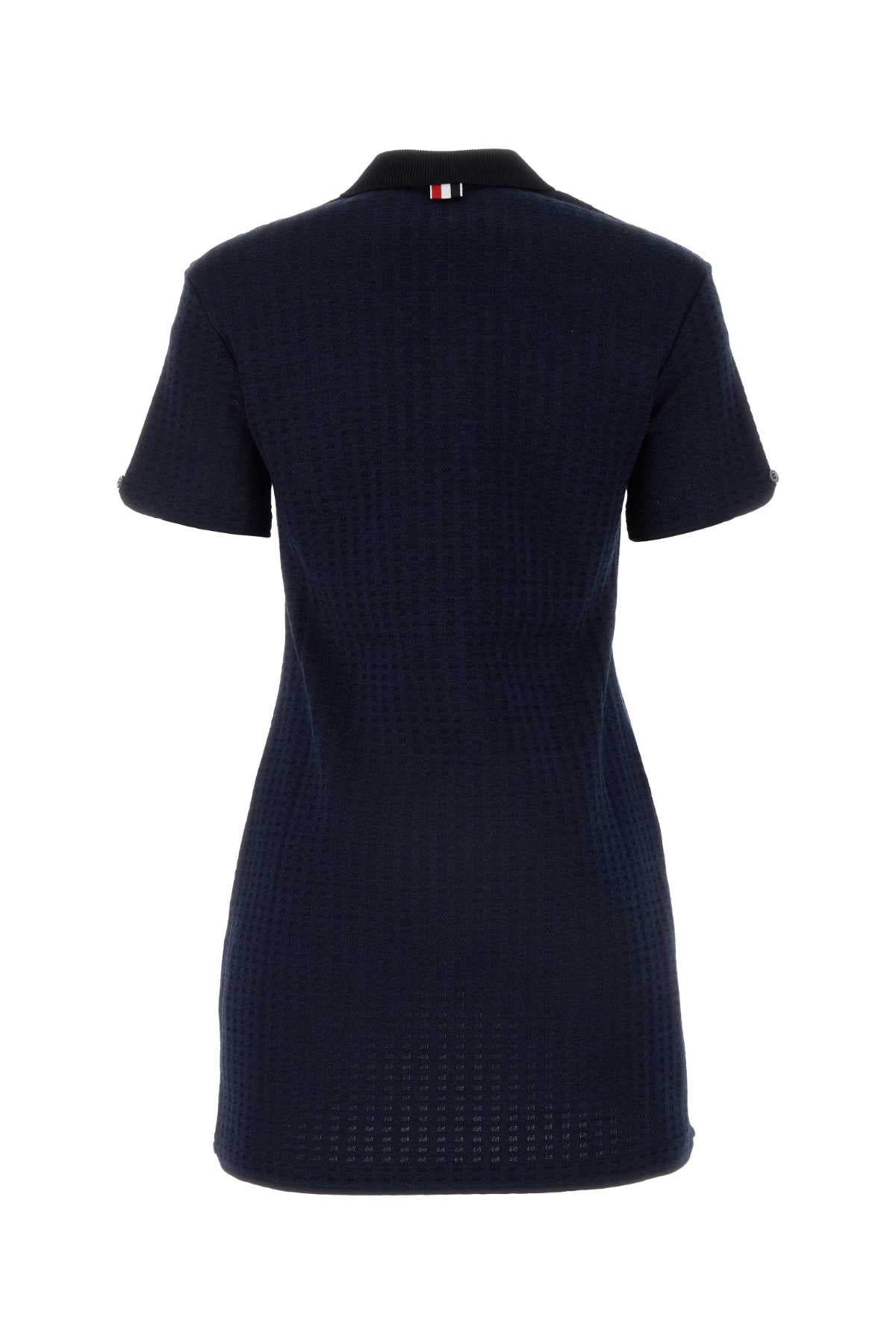 Thom Browne Women Navy Blue Cotton Polo Dress