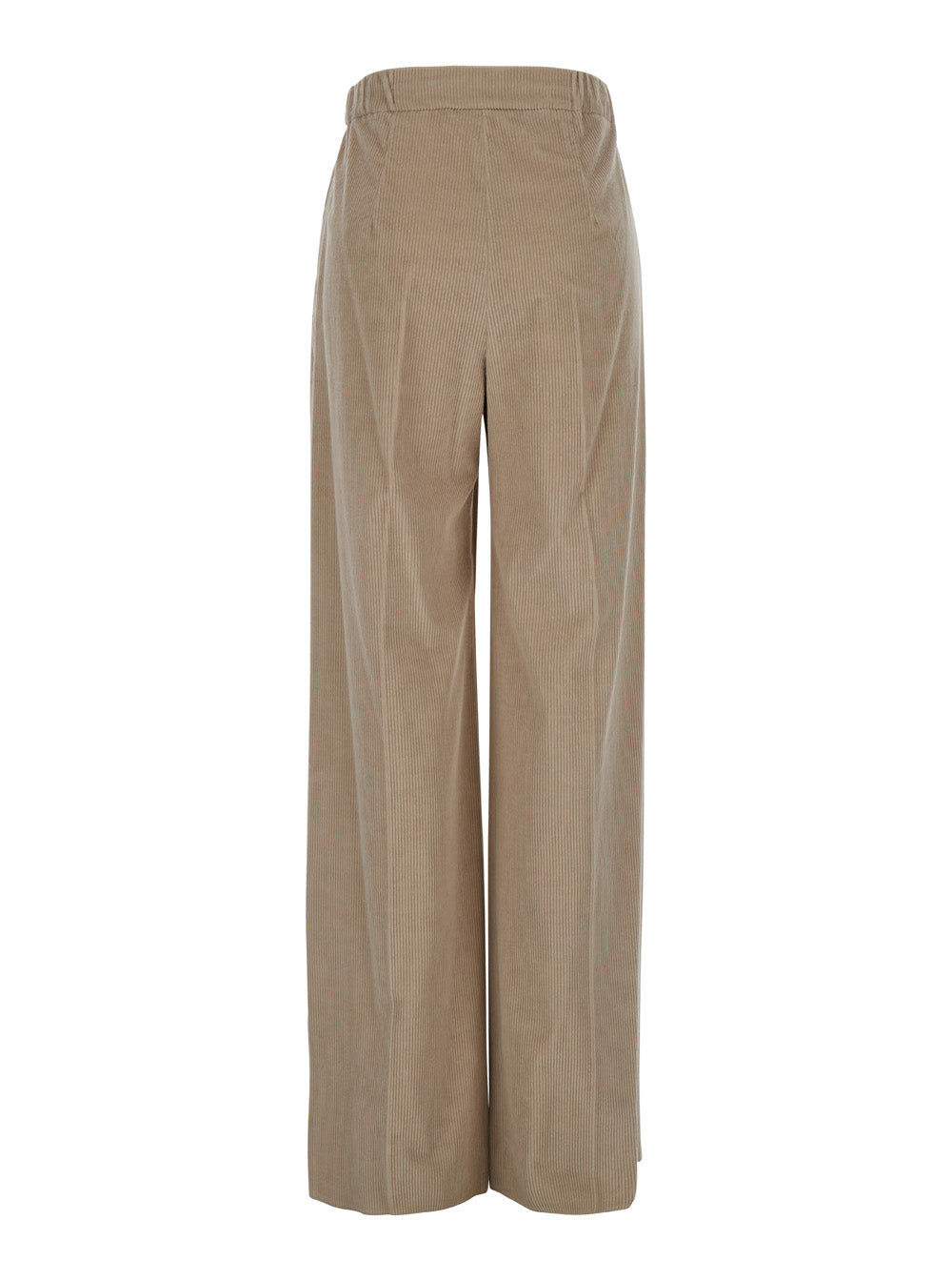 Max Mara Women 'Lerici' Beige Palazzo Pants With Drawstring In Corduroy Woman