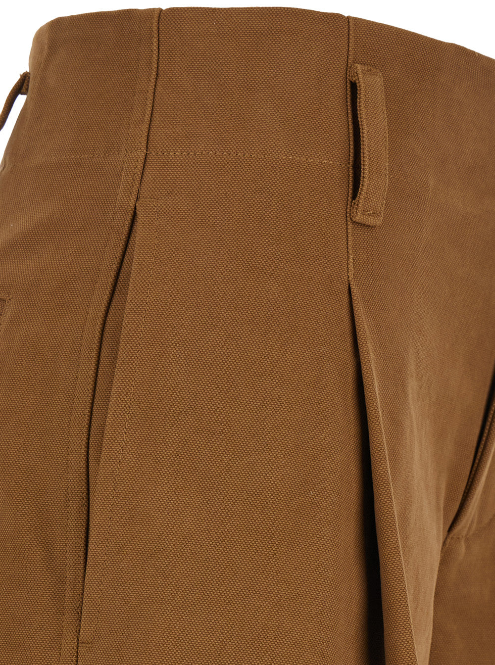 Chloé Women Brown Pants With Belt Loops And Wide Leg In Cotton Woman