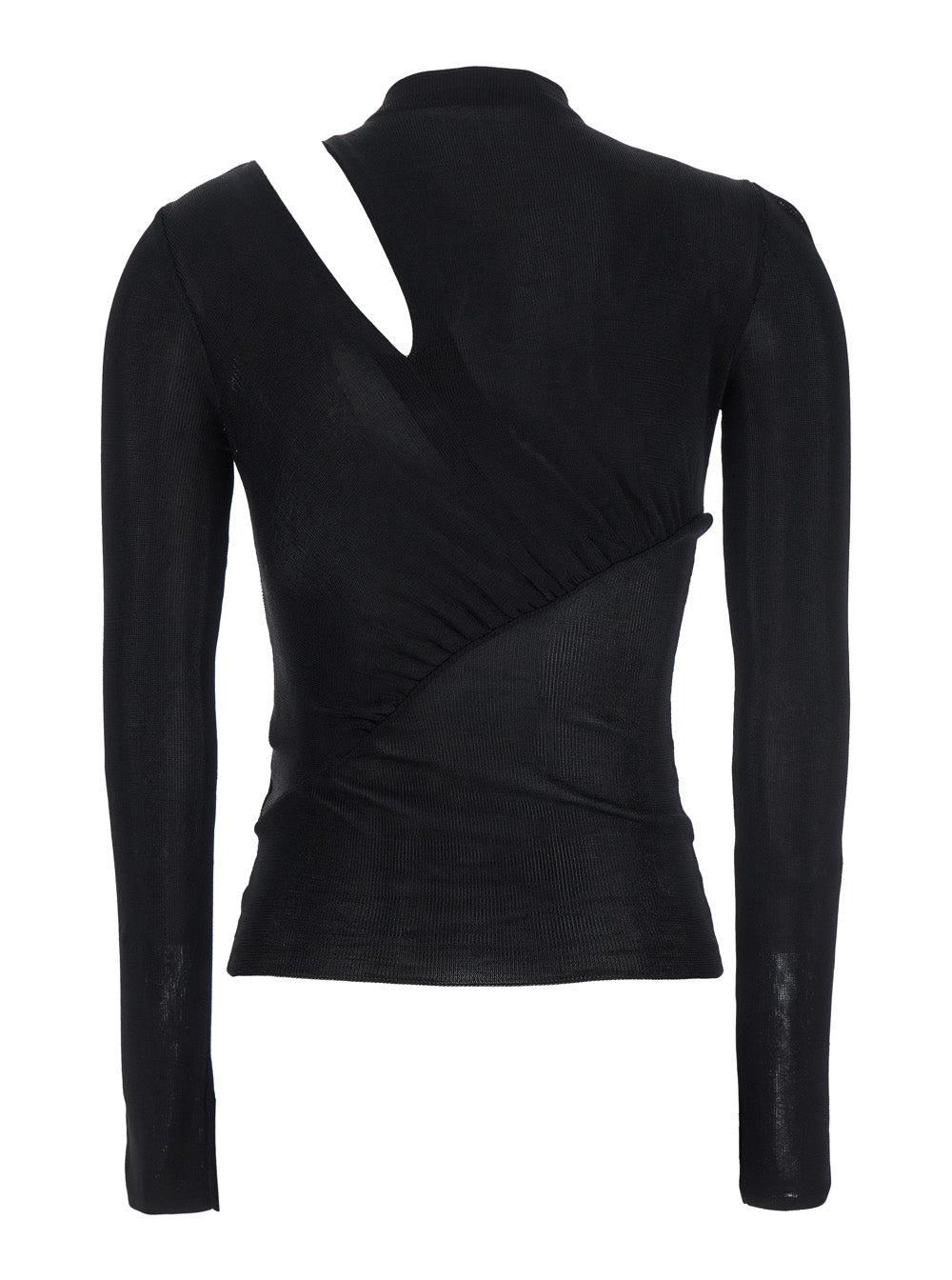 Self-Portrait Women Black Long-Sleeve With Cut-Out Detail In Viscose Woman