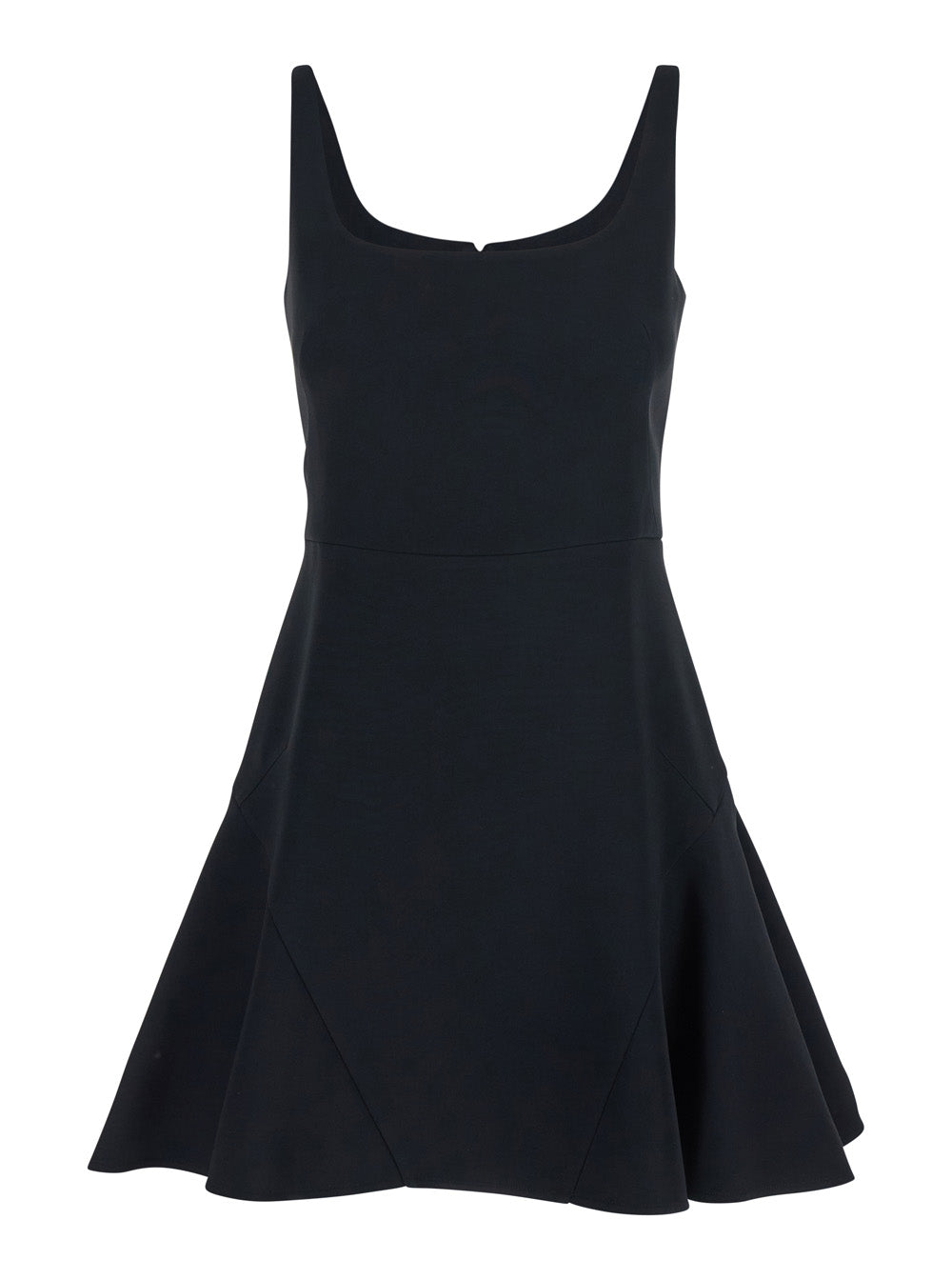 Givenchy Women Black Mini Dress With Flared Skirt And Square Neckline In Viscose Blend Stretch Woman
