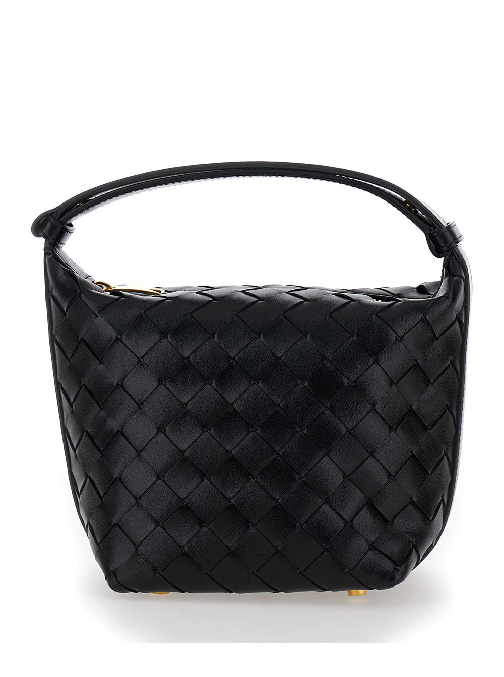 Bottega Veneta Women Handbag 'Candy Wallace' With Intreccio Motif In Black Leather For Women