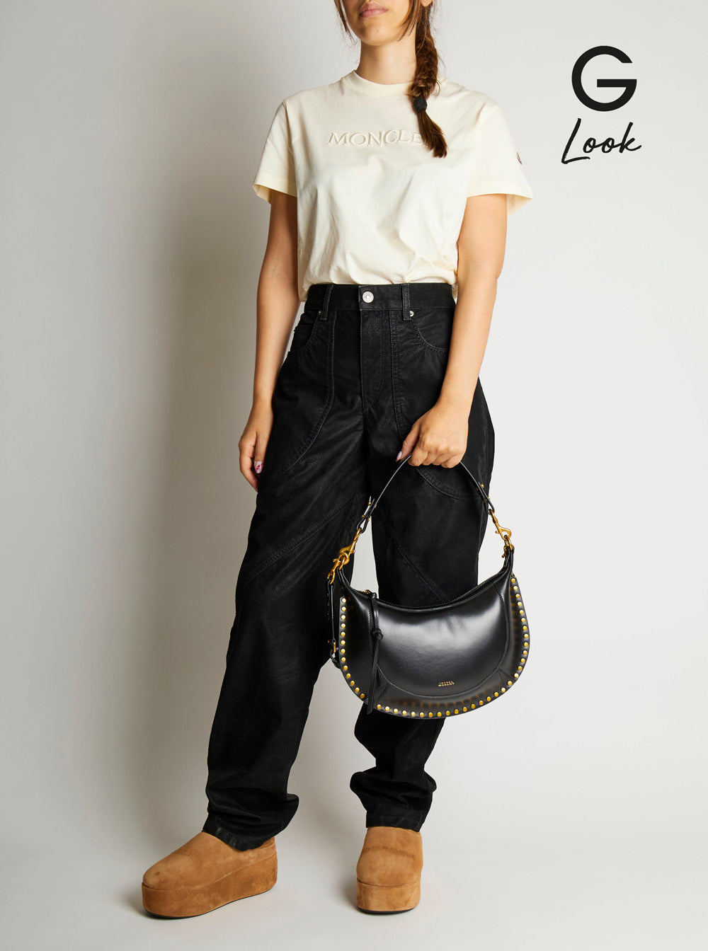 Isabel Marant Women Shoulder Bag 'Naoko' With Removable Strap And Logo Lettering Imprinted On The Front In Black Leather For Women