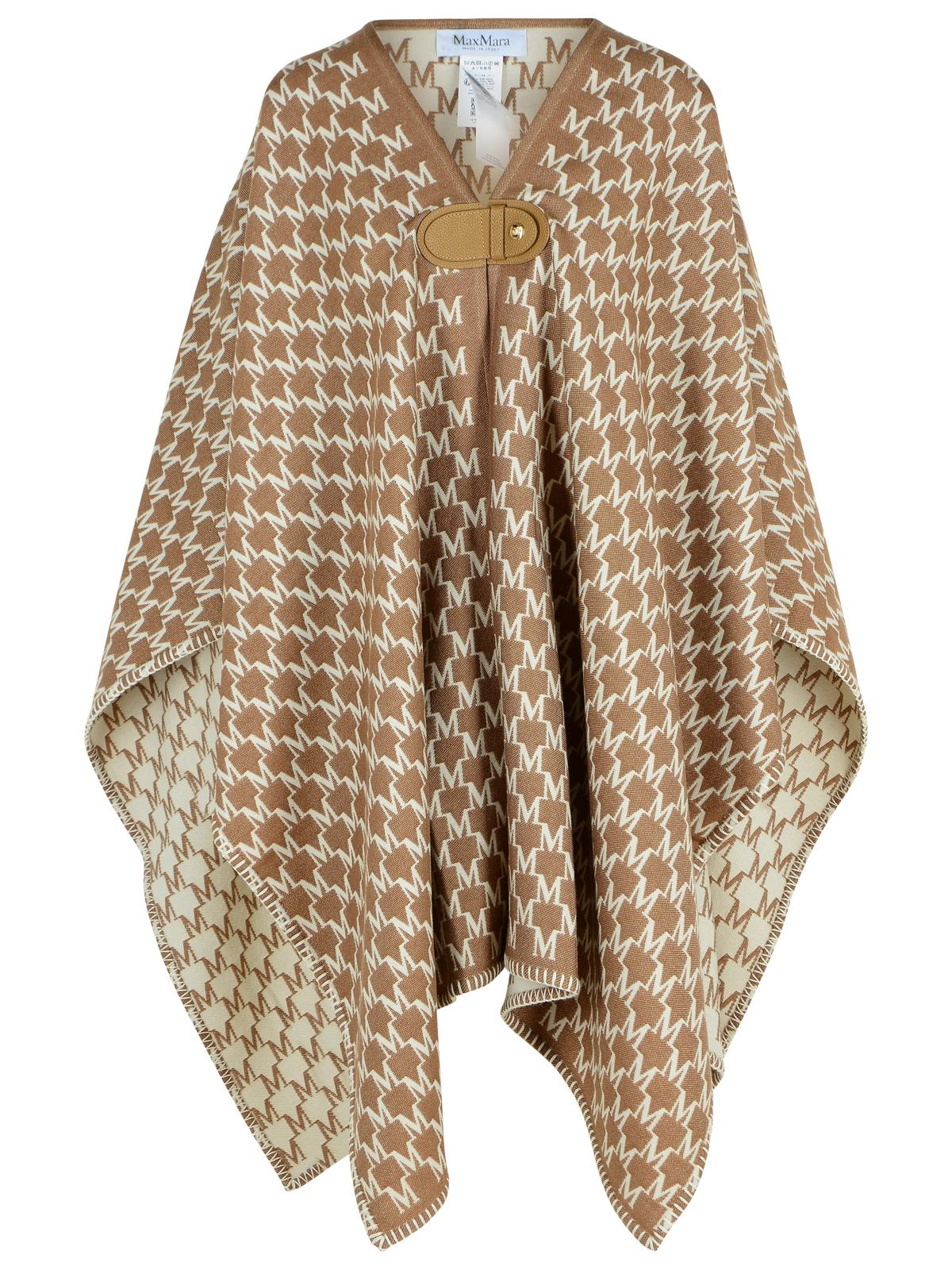 Max Mara 'Editti' Hood In Virgin Wool And Brown Cotton Women
