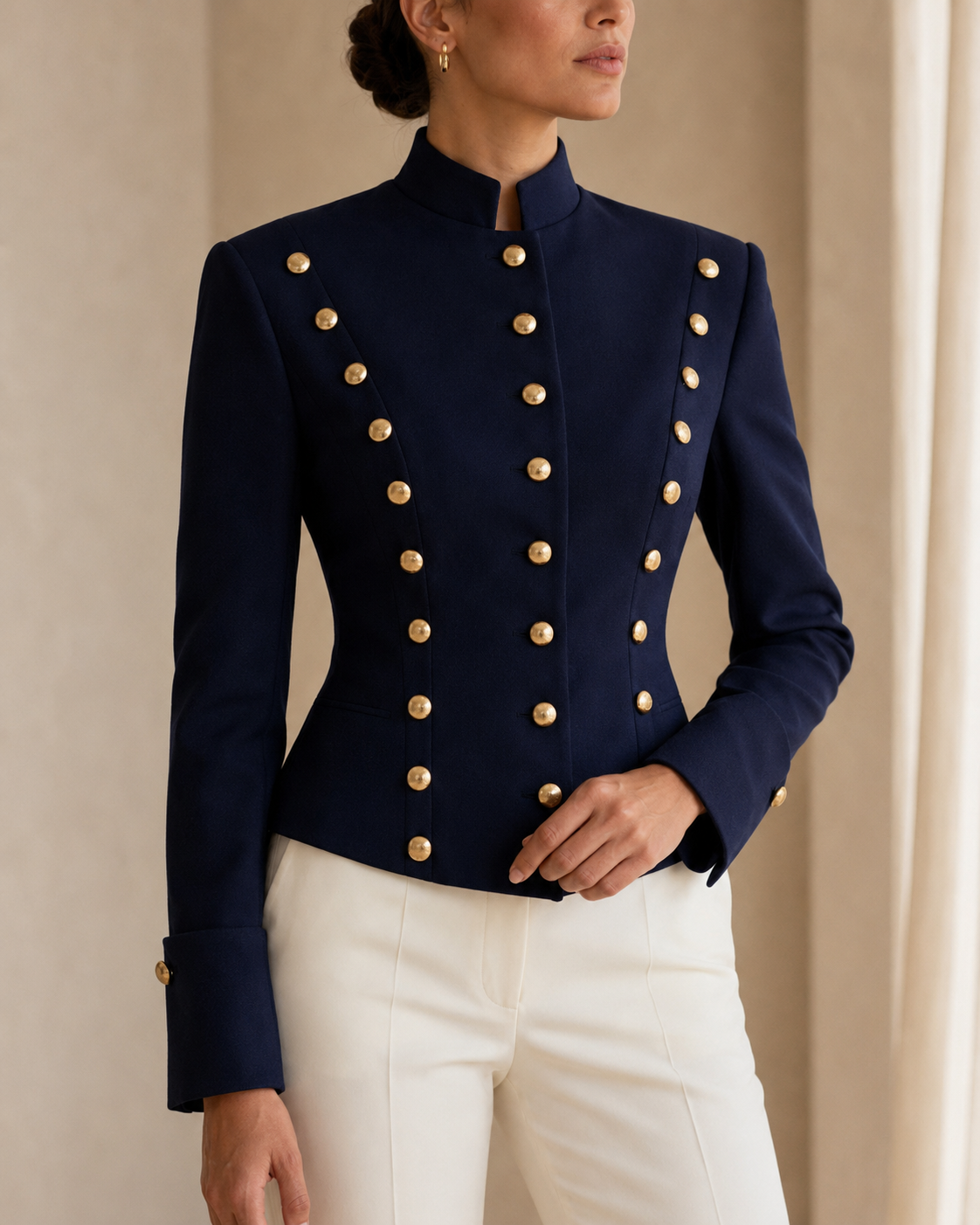 Multi Buttons Structured Jacket