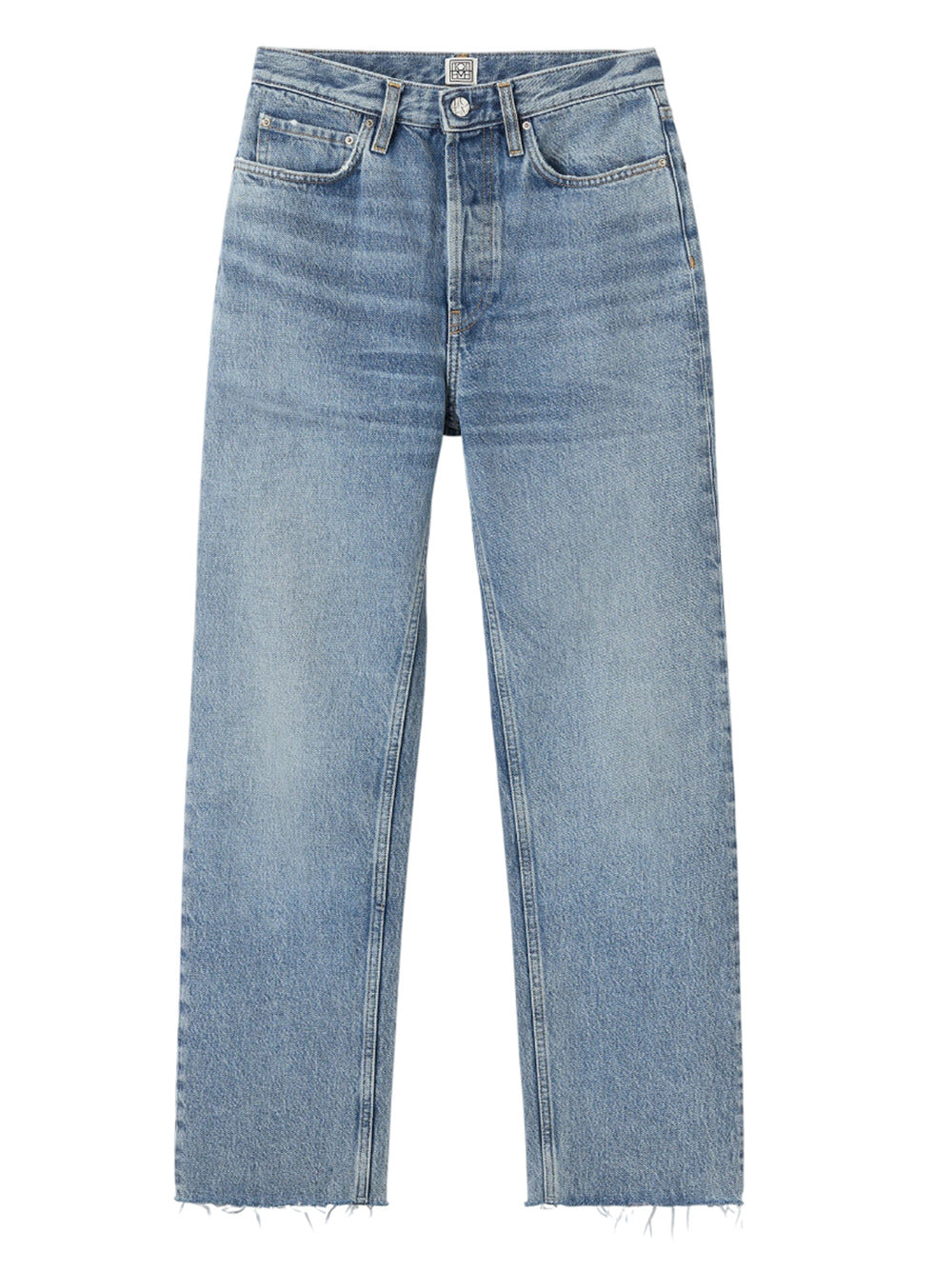 Toteme Women Distressed Blue Classic Cut Denim