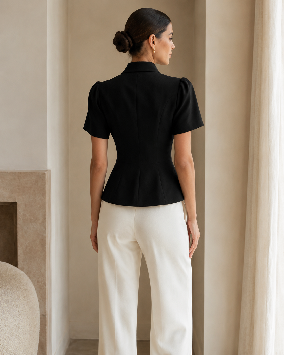 V-Neck Short Sleeve Blazer