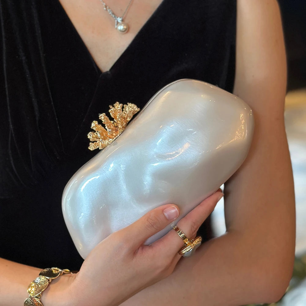 Acrylic Mother of Pearl Coral Bag