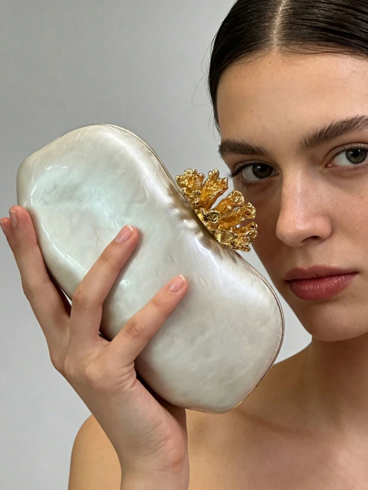 Acrylic Mother of Pearl Coral Bag