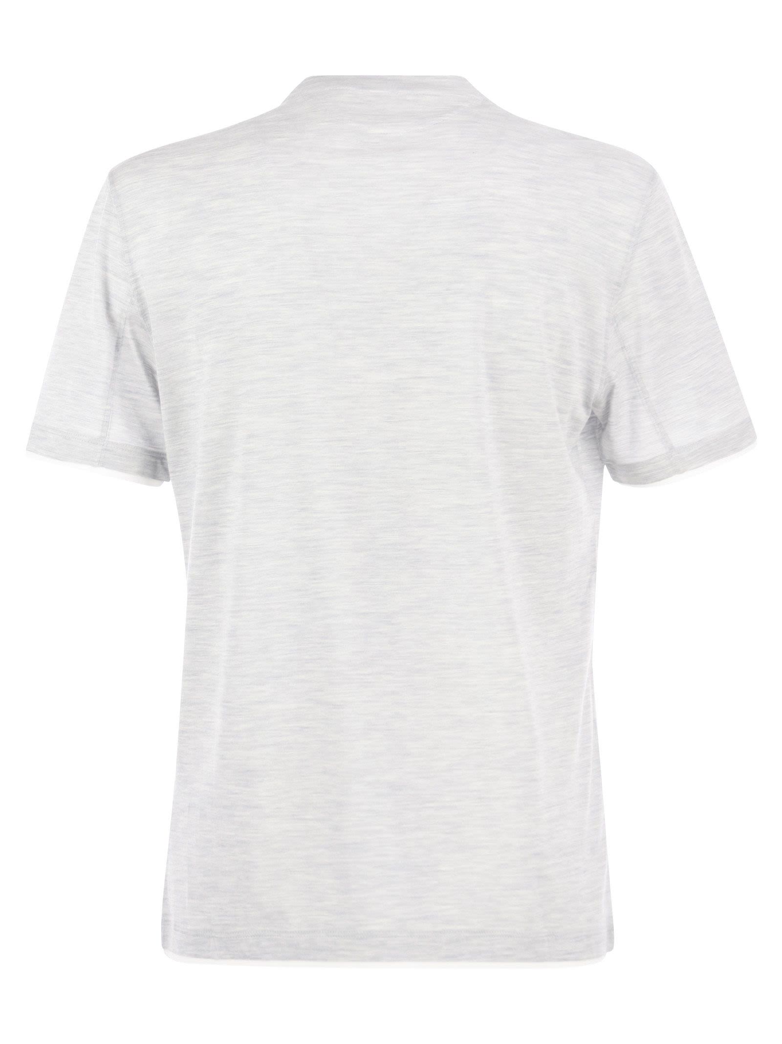 Brunello Cucinelli Men Slim Fit Crew-Neck T-Shirt In Lightweight Cotton Jersey