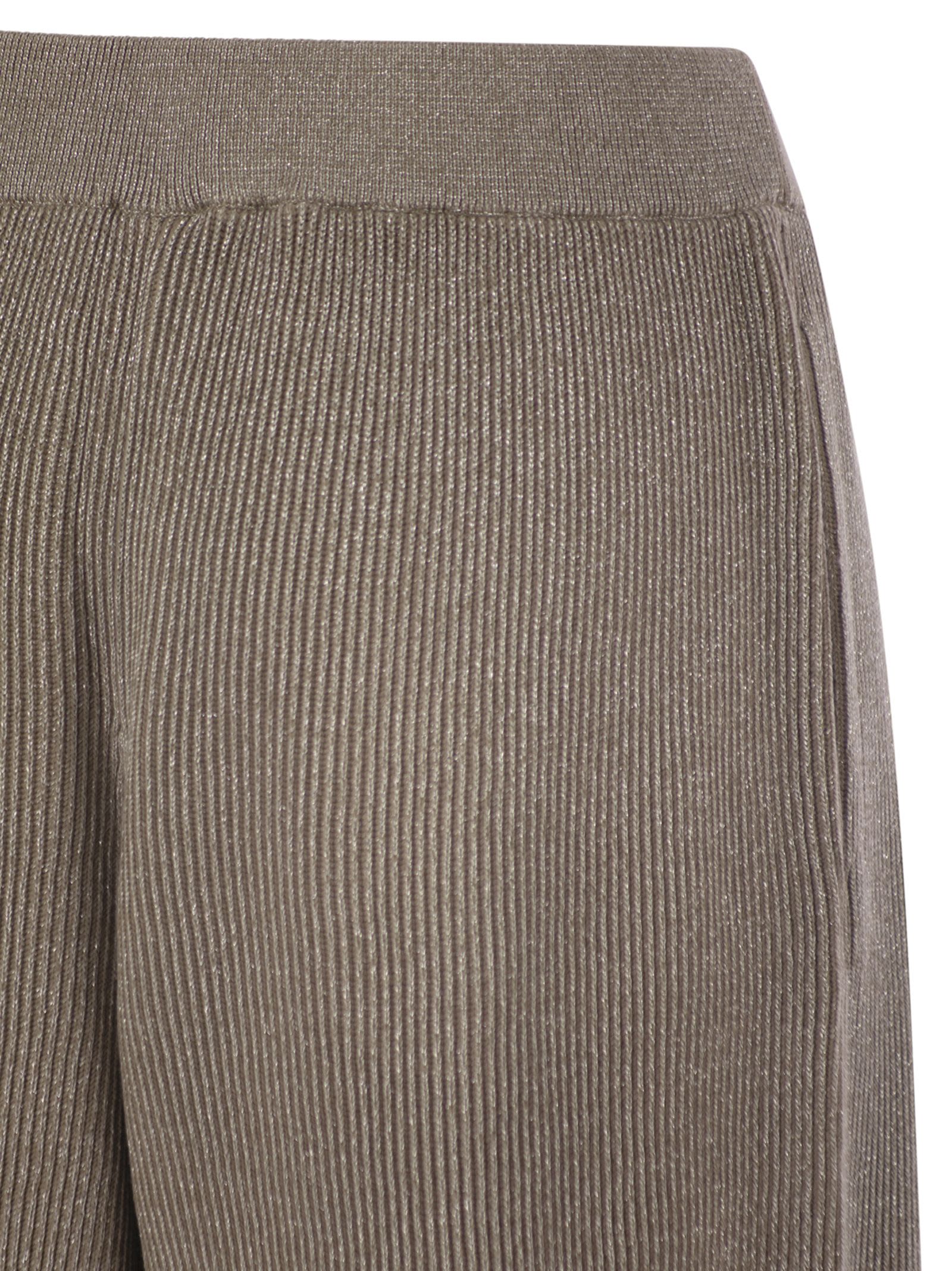Brunello Cucinelli Women English Rib Cotton And Viscose Pants