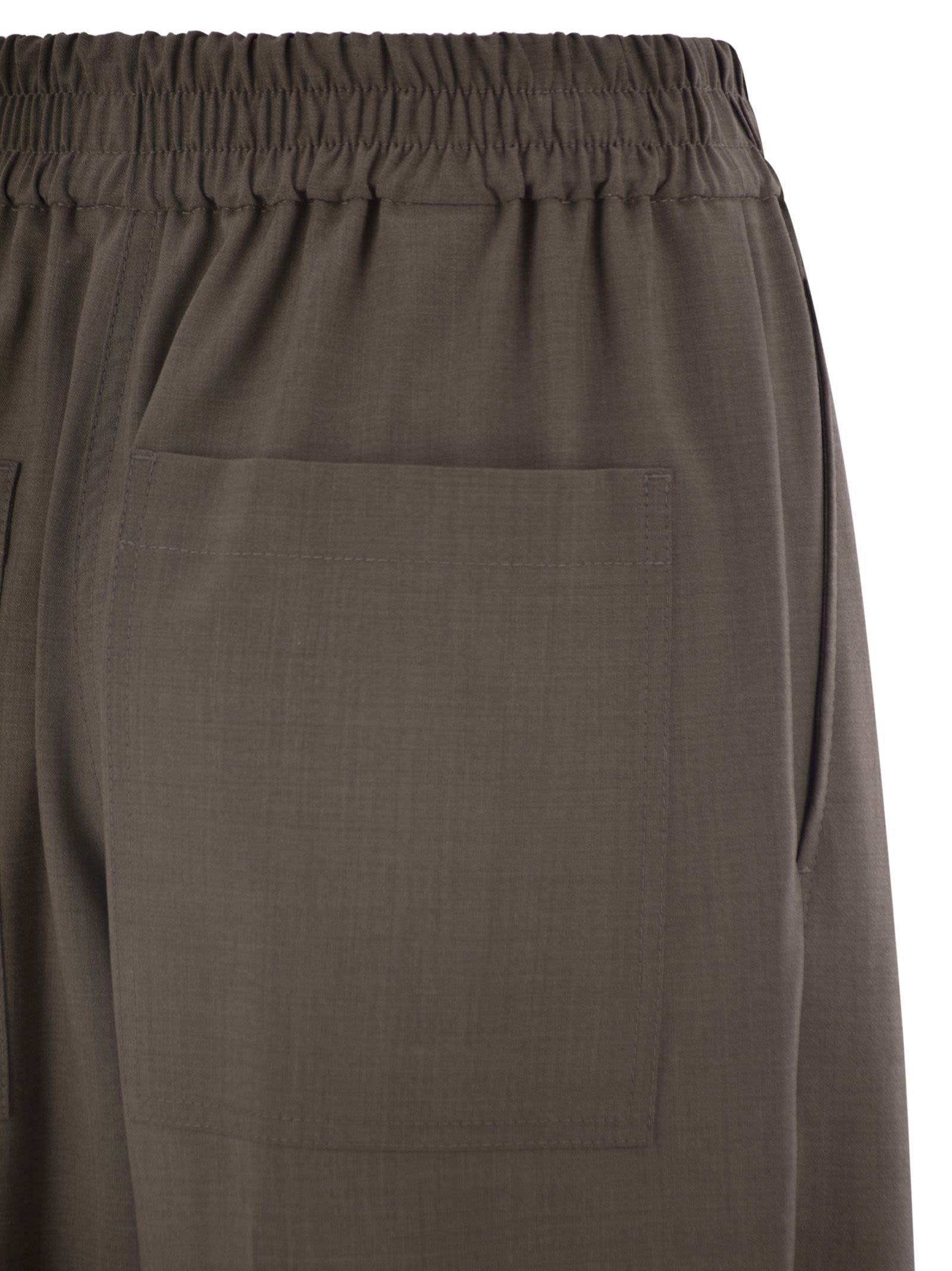 Brunello Cucinelli Women Tropical Luxury Wool Loose Trousers
