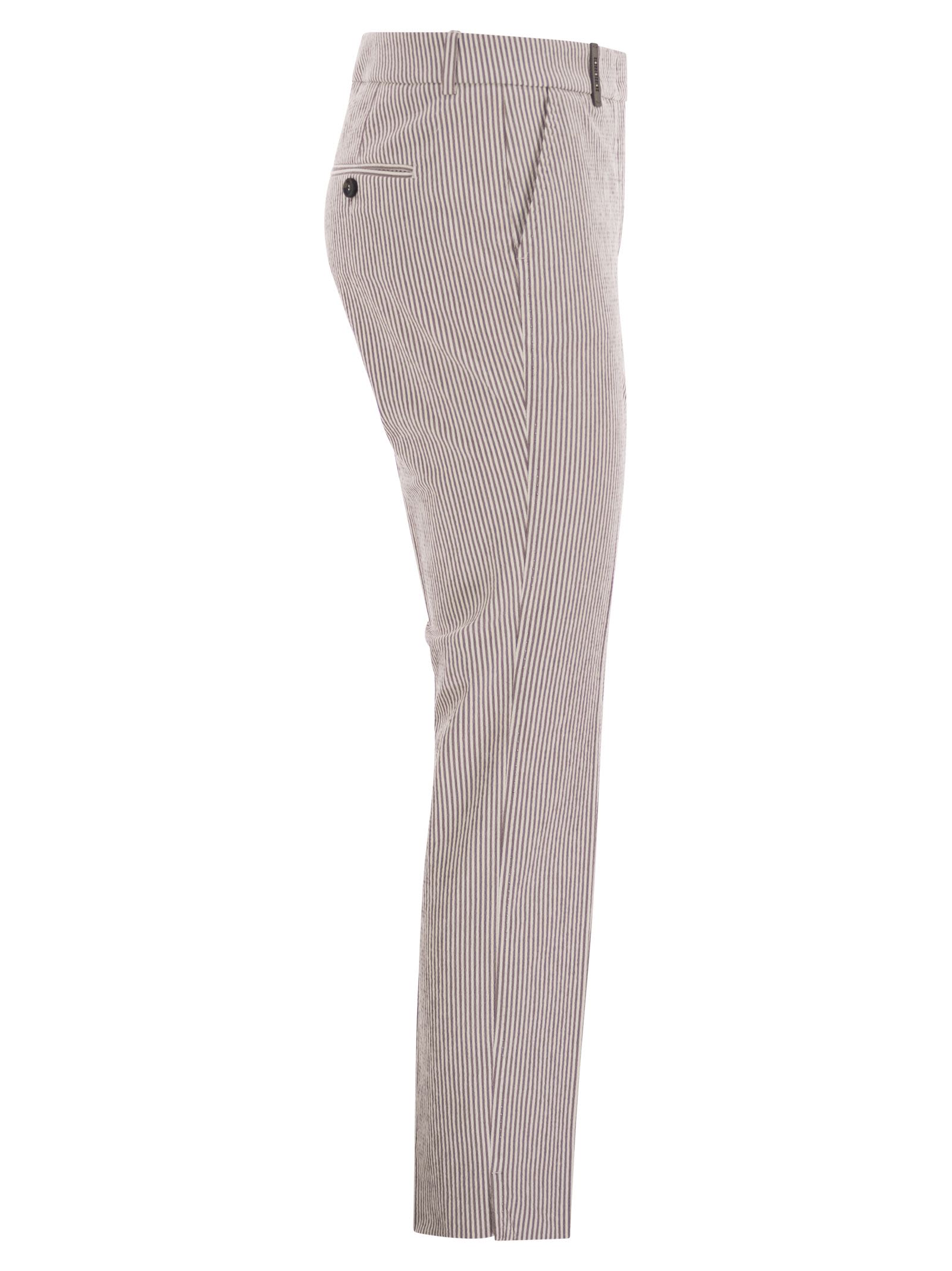 Peserico Women Seersucker Cotton Cigarette Trousers