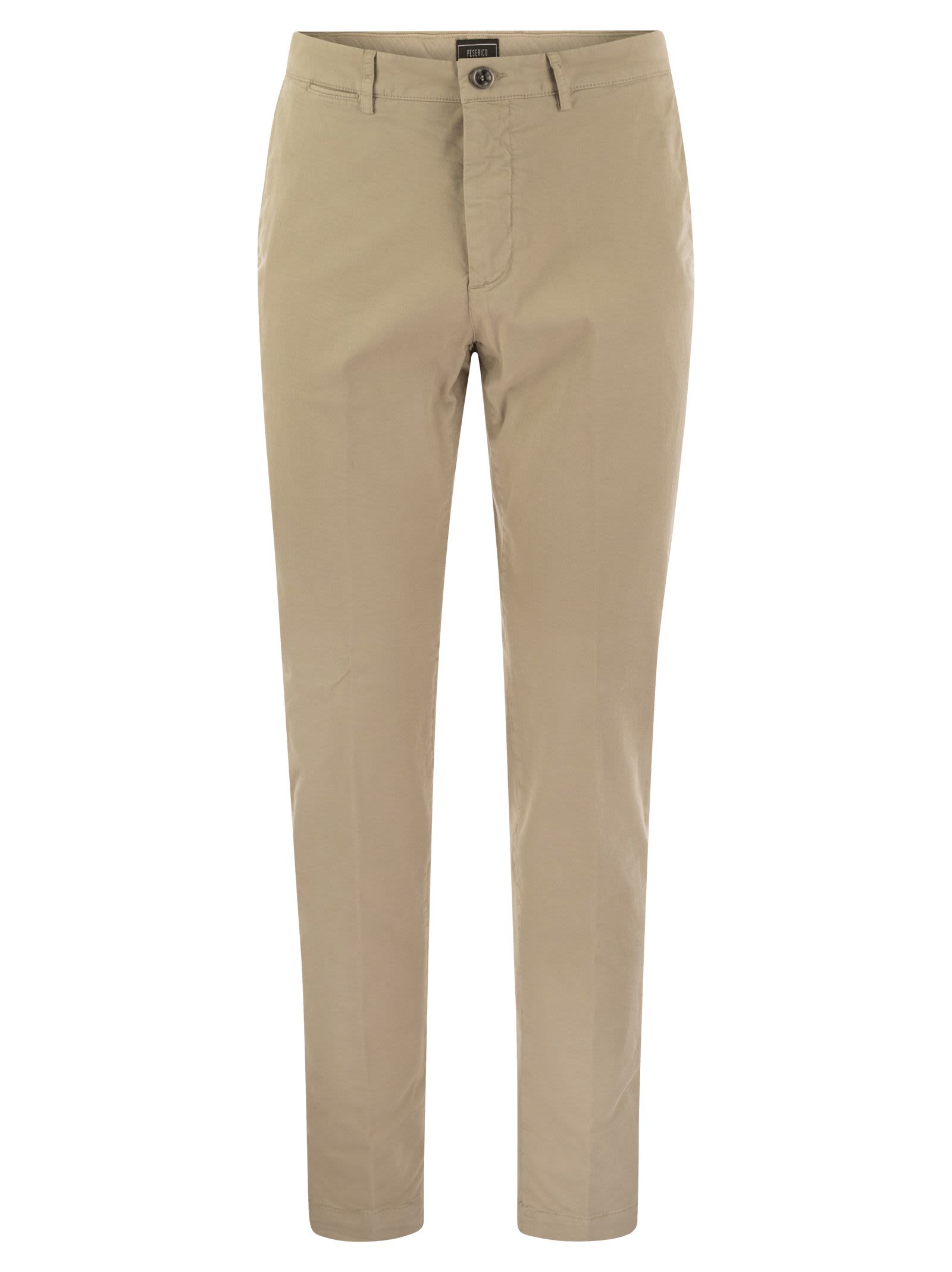 Peserico Men Stretch Cotton Gabardine Chino Trousers