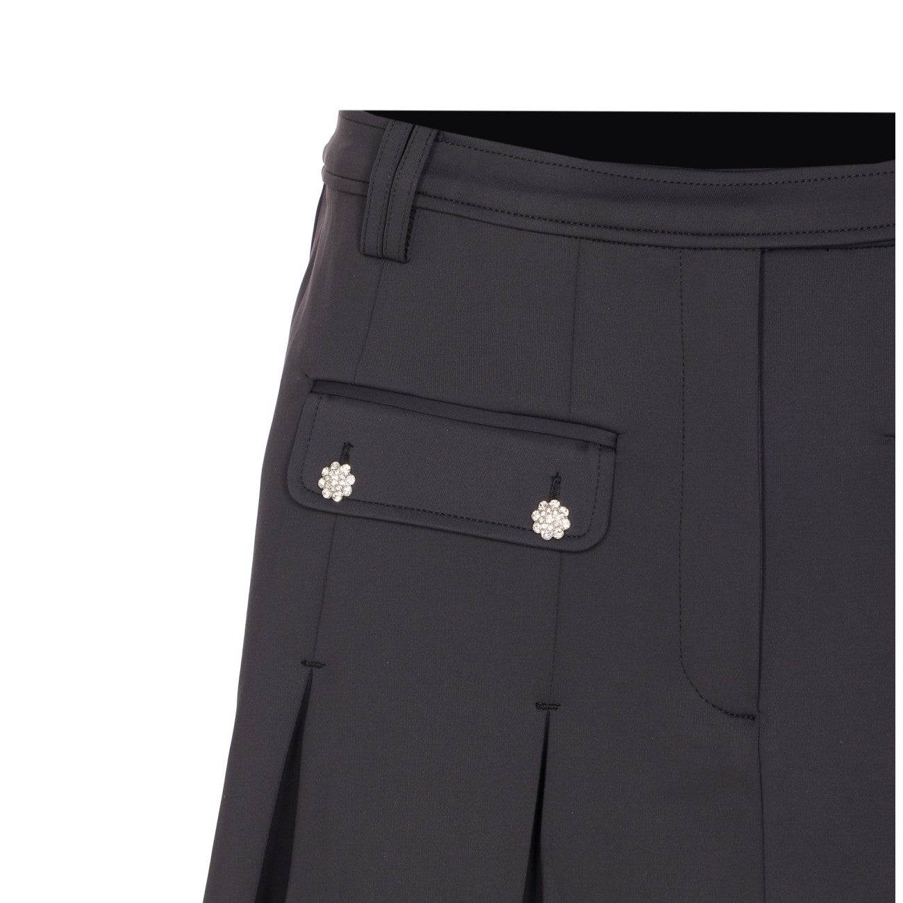 Ganni Women Black Pleated Mini Skirt