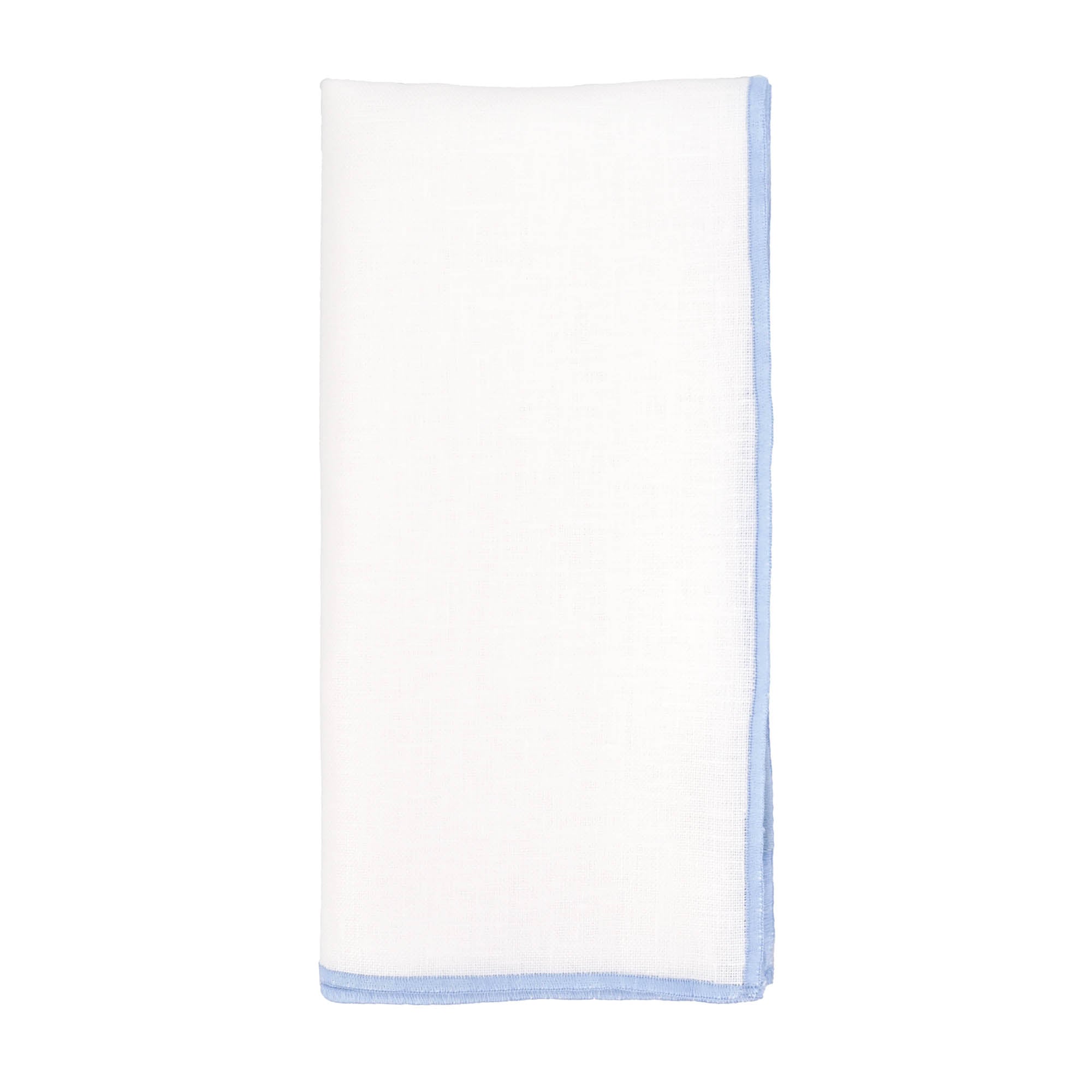 Linen Napkins With Blue Stitch Edges Set of 4