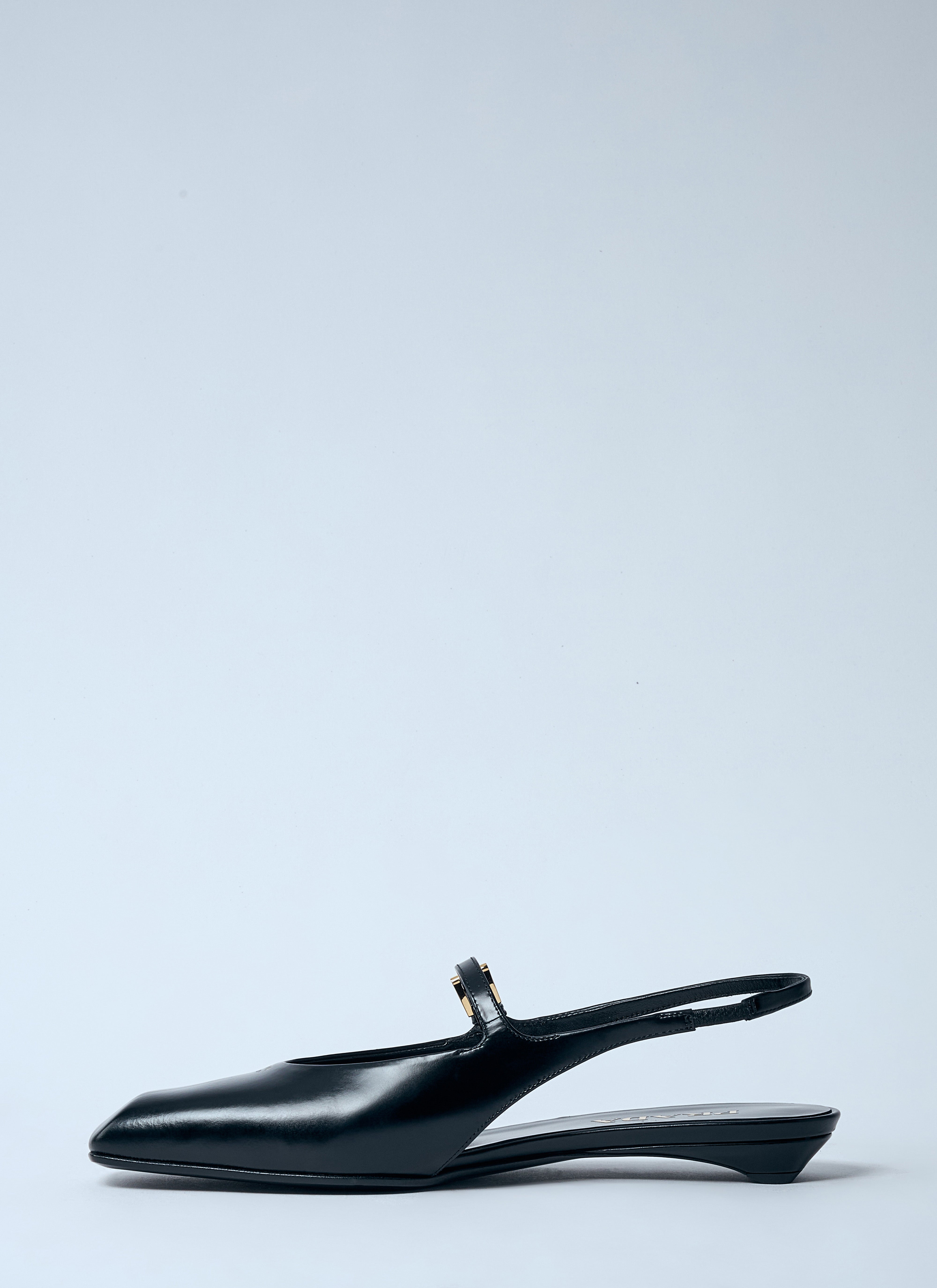 Prada Women Leather Slingback Ballerina Pumps