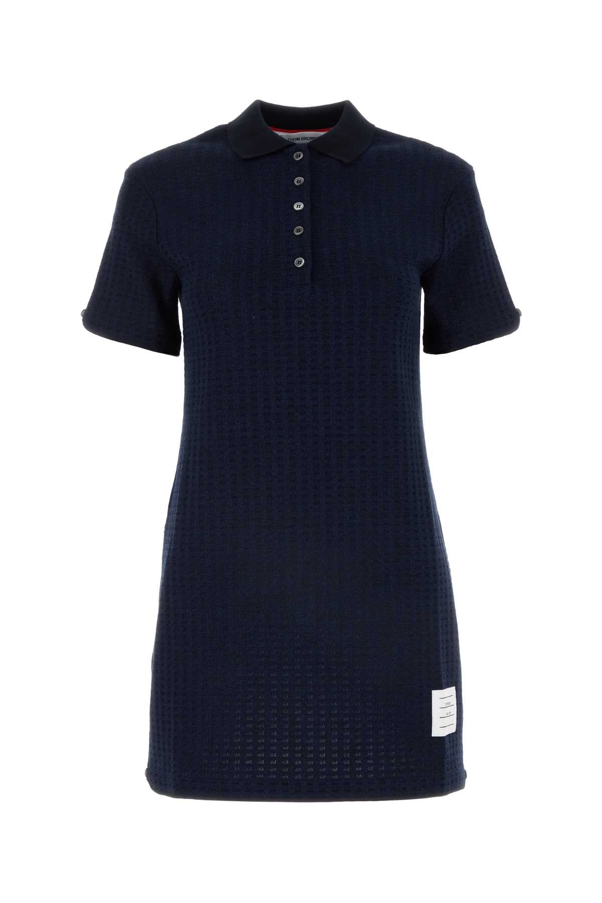 Thom Browne Women Navy Blue Cotton Polo Dress