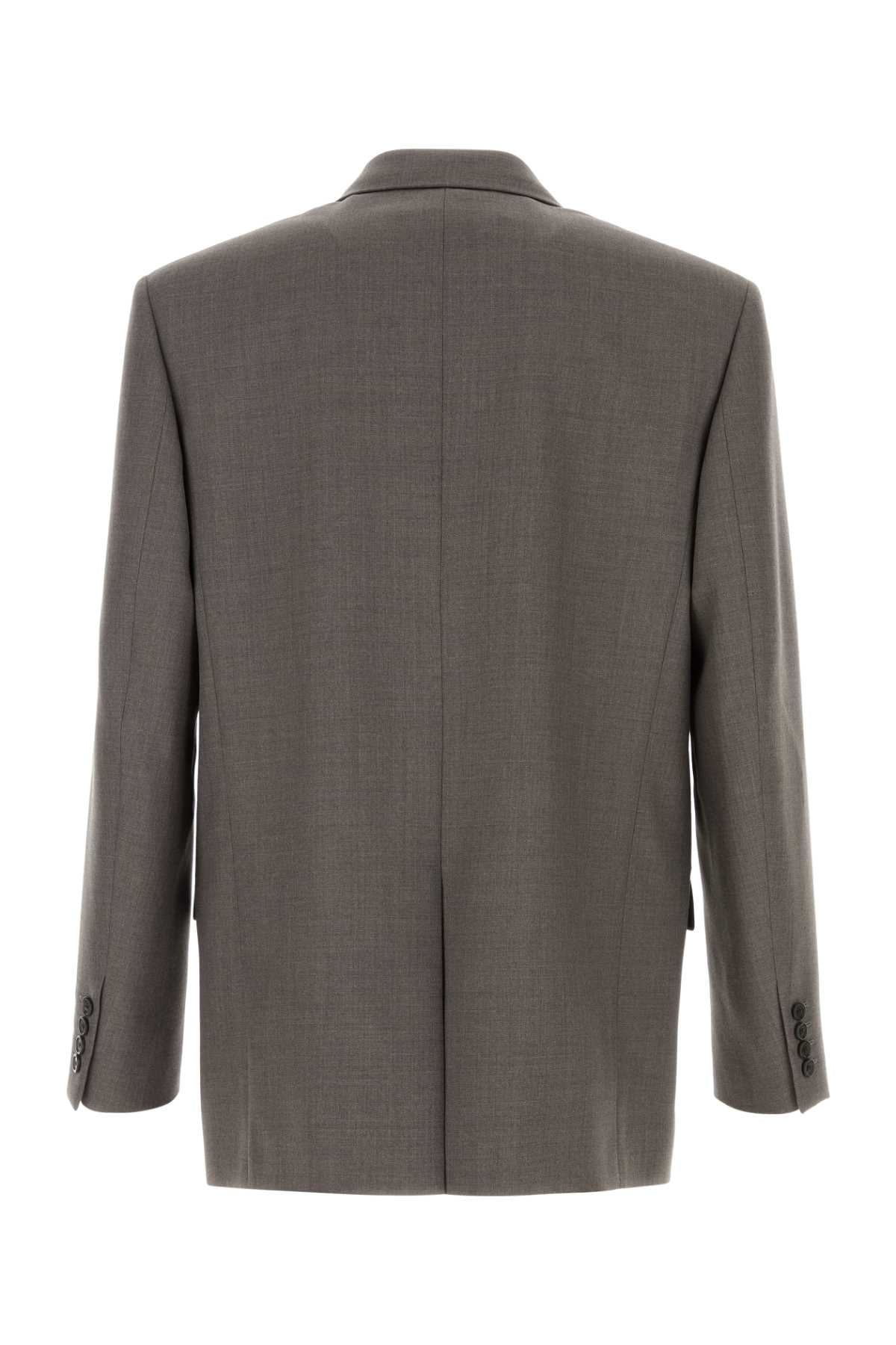 Saint Laurent Men Grey Wool Blazer