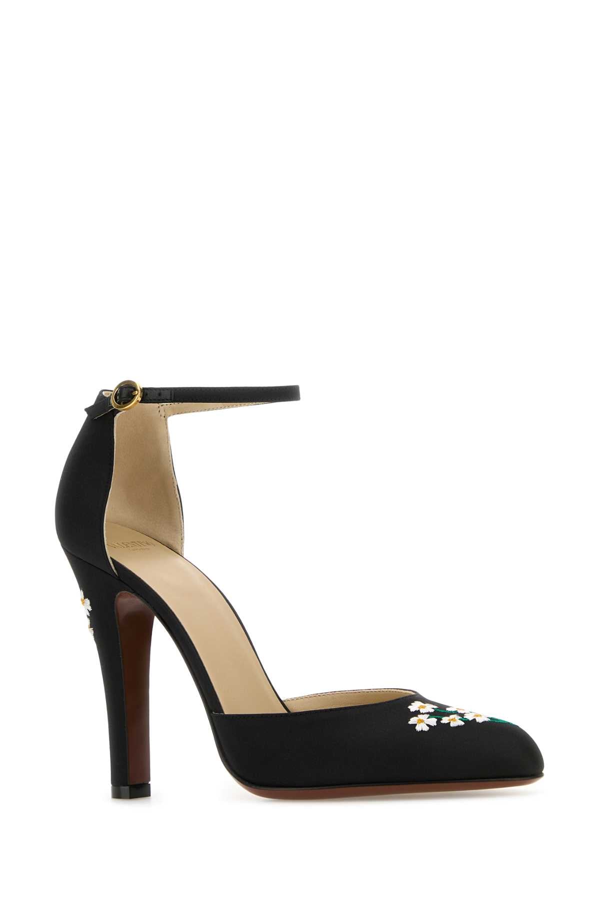 Valentino Garavani Women Black Fabric Hi Dolly Pumps