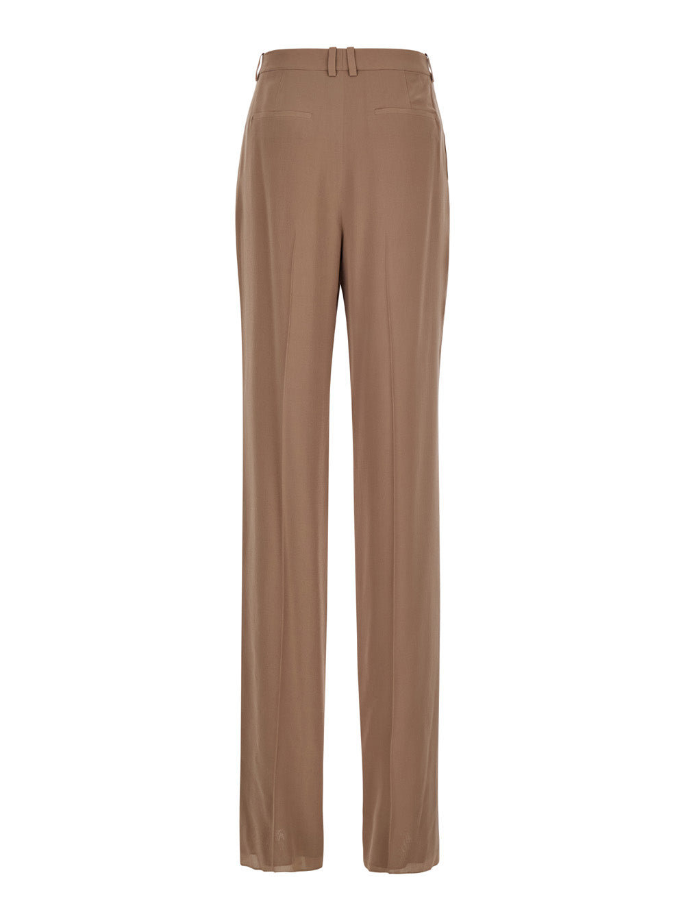 Saint Laurent Women Beige Pants With High Waist And Pences On The Front  In Silk Woman