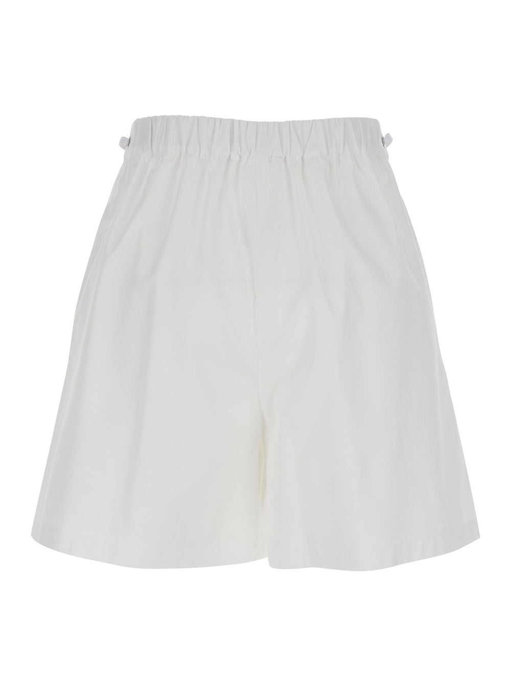 Max Mara Women 'Antiope' White Shorts With Elastic Waist And Drawstring In Cotton Woman