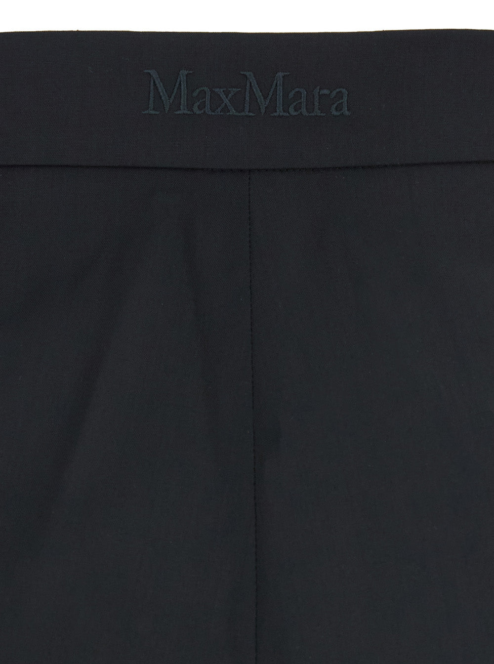 Max Mara Women 'Fernet' Black Pants With Wide Leg And Logo Lettering On The Rear In Wool Woman