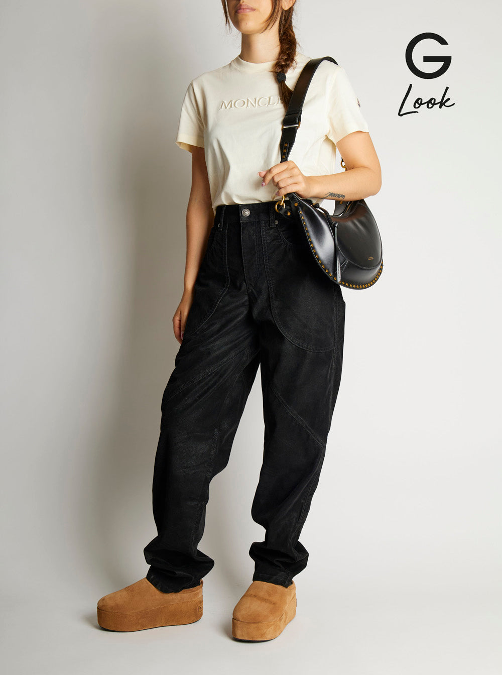 Isabel Marant Women Shoulder Bag 'Naoko' With Removable Strap And Logo Lettering Imprinted On The Front In Black Leather For Women