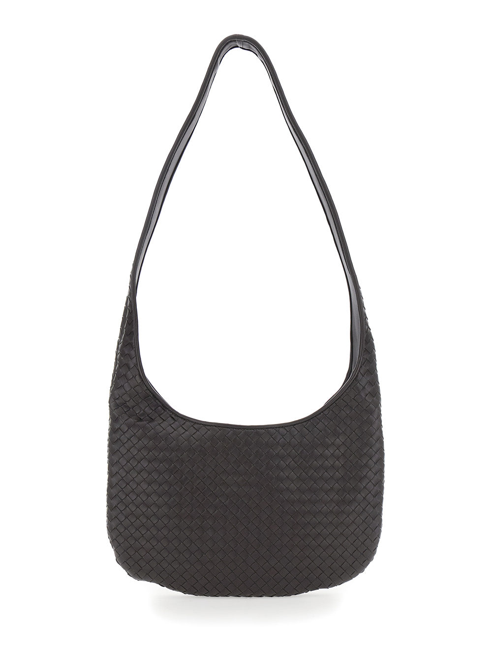 Bottega Veneta Men Brown  Crossbody Bag With Top Zip Closure And Intreccio Motif In Leather For Men
