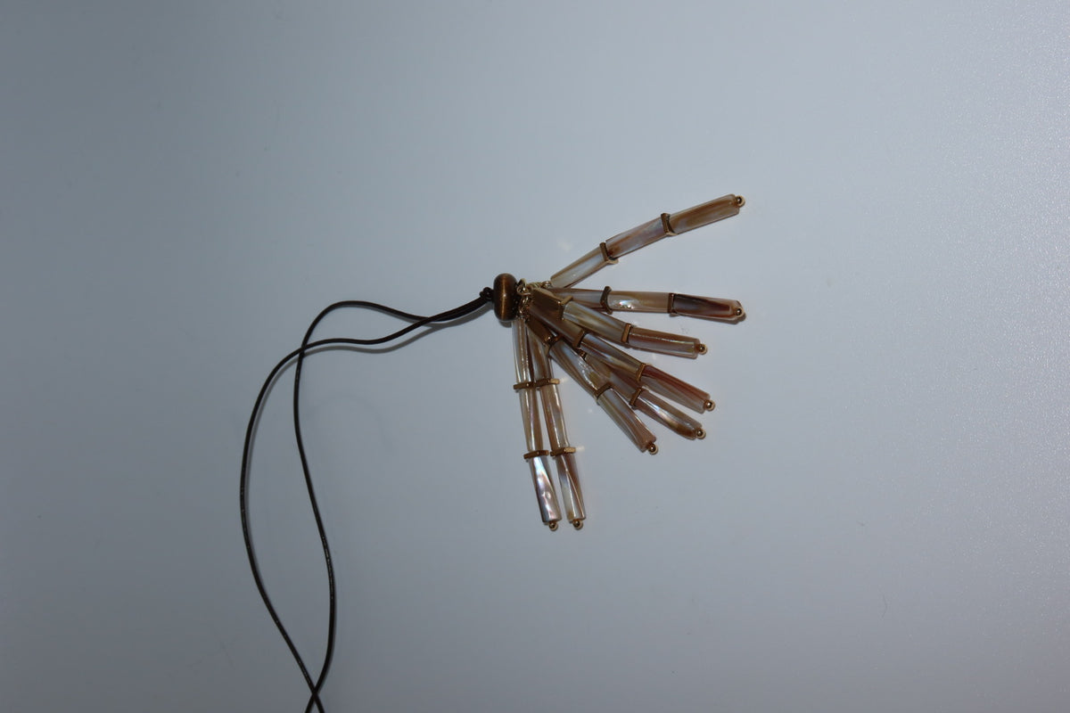 Natural Stone Beaded Tassel Necklace