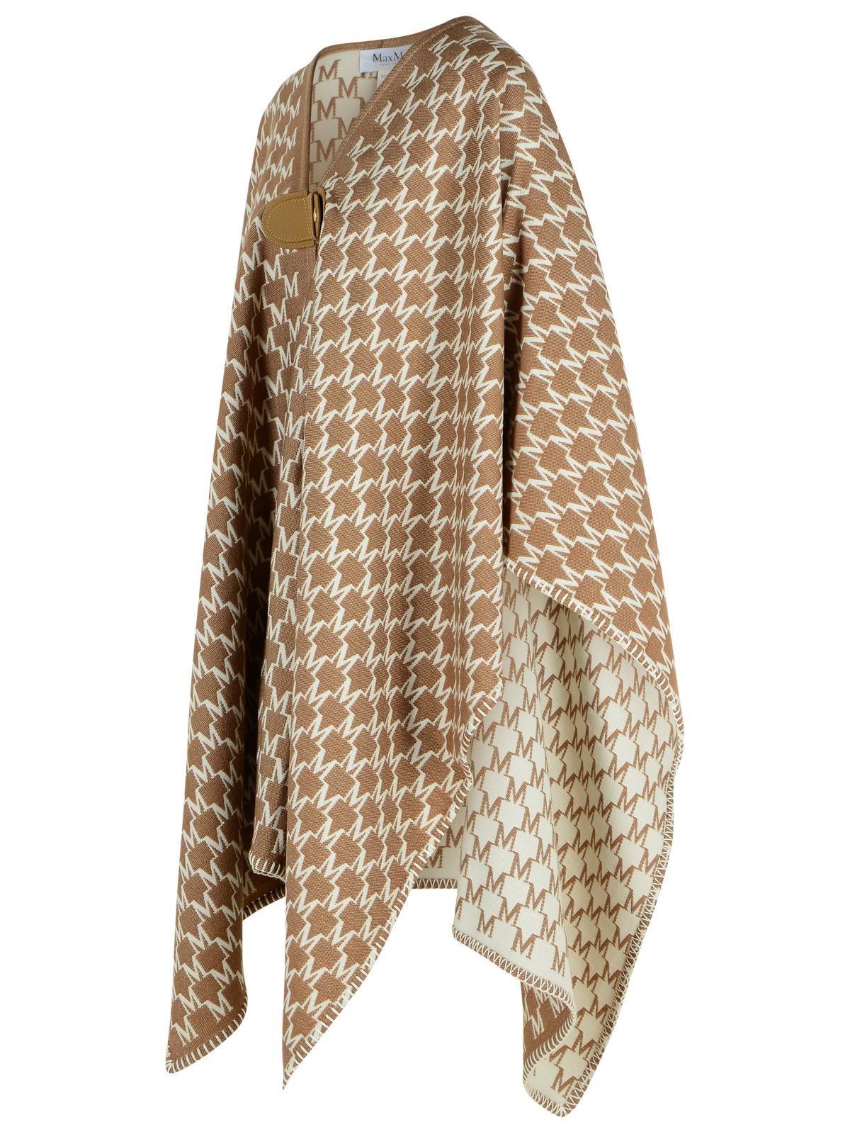 Max Mara 'Editti' Hood In Virgin Wool And Brown Cotton Women