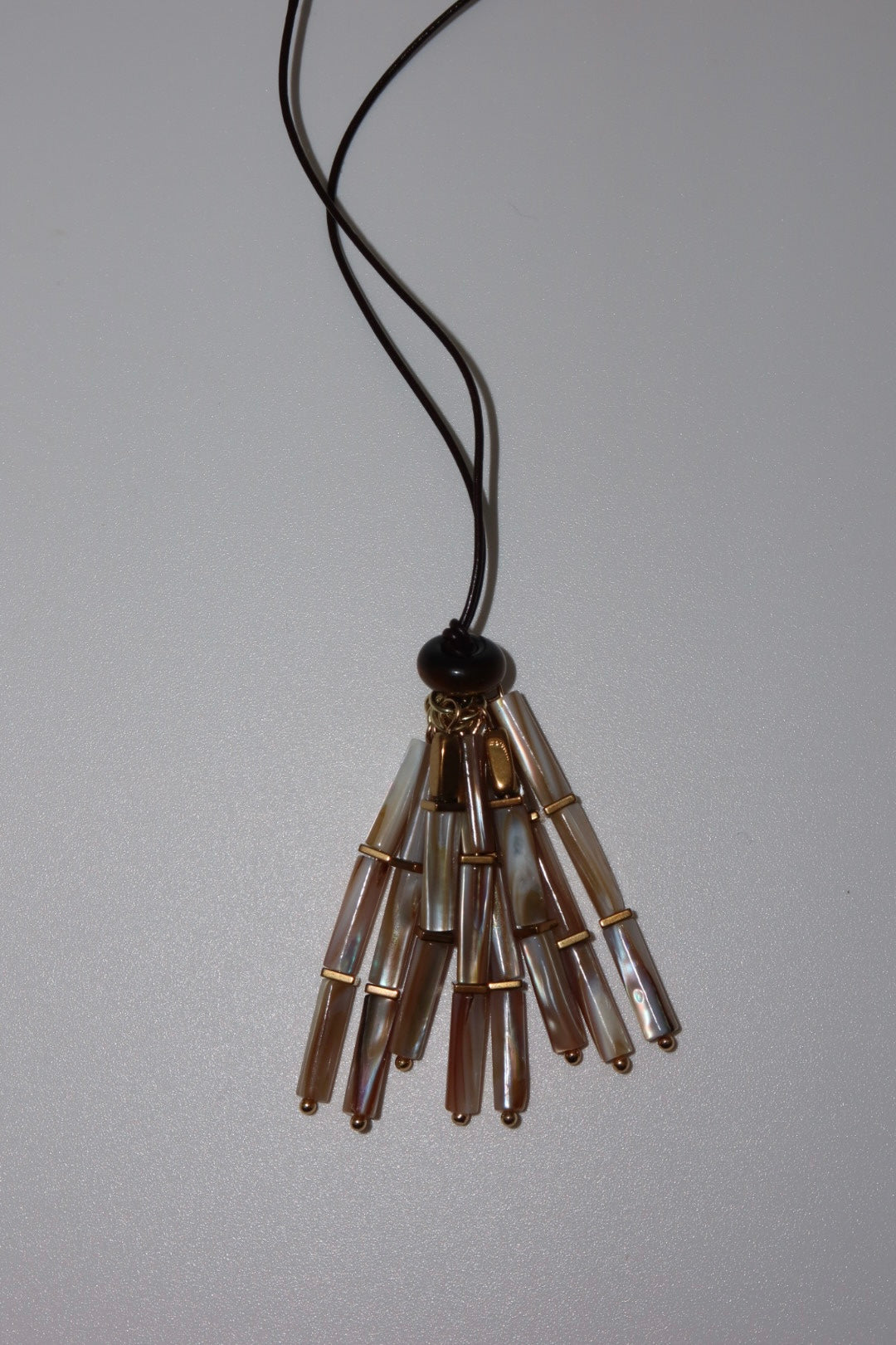 Natural Stone Beaded Tassel Necklace