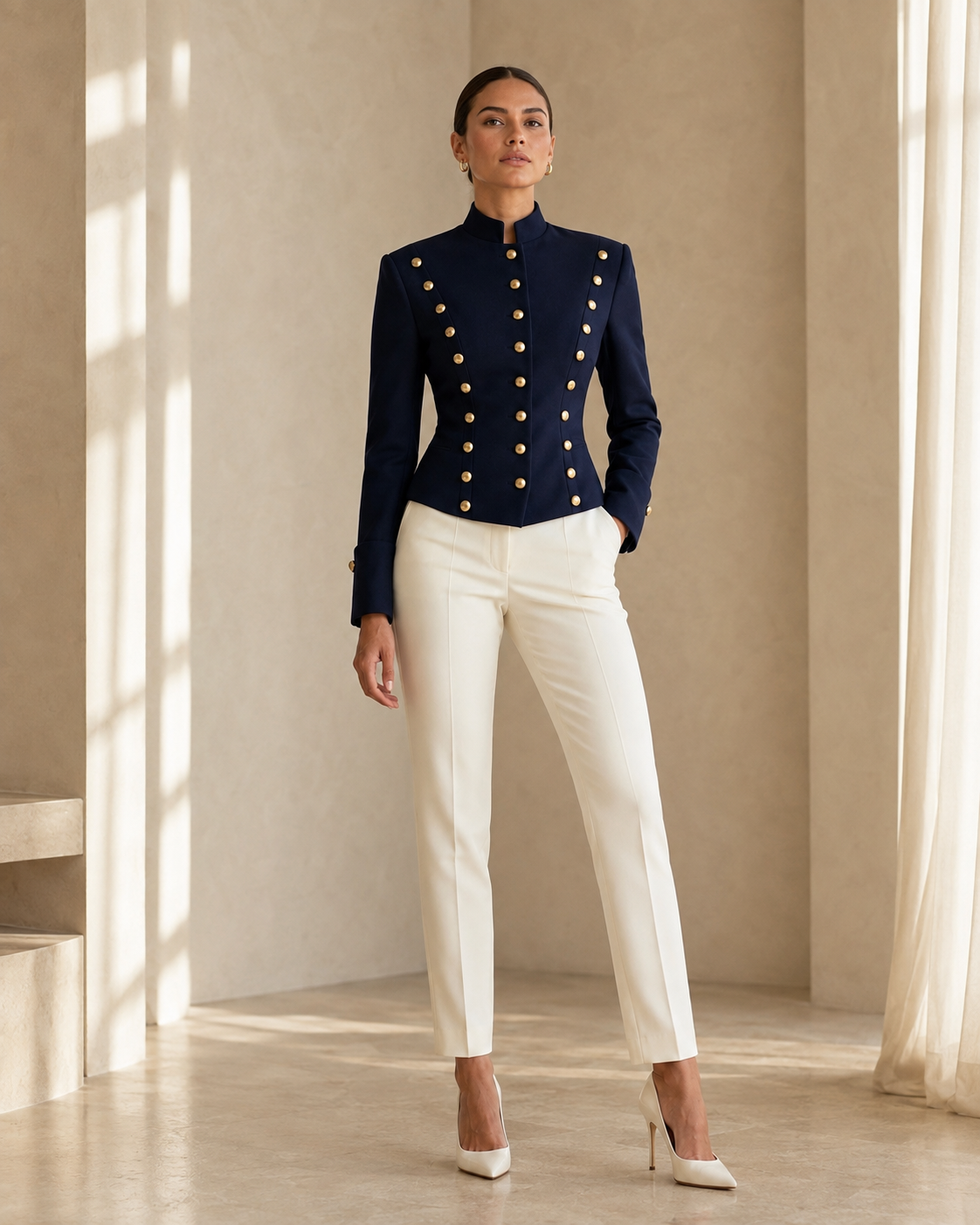 Multi Buttons Structured Jacket