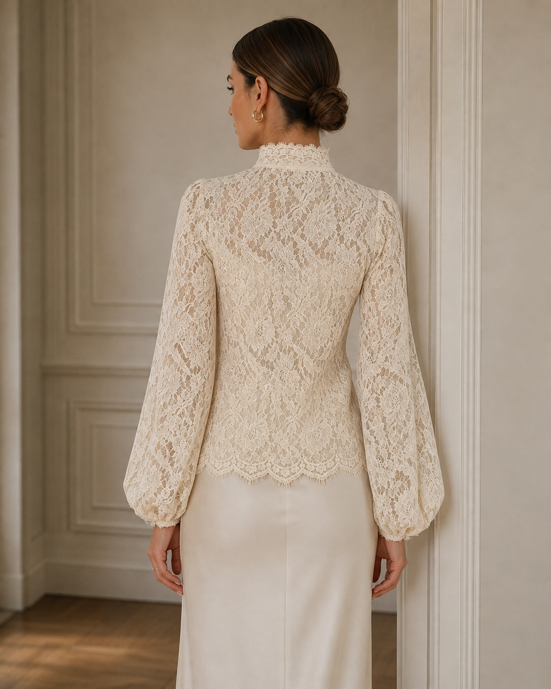 Lace Puff Sleeve Shirt