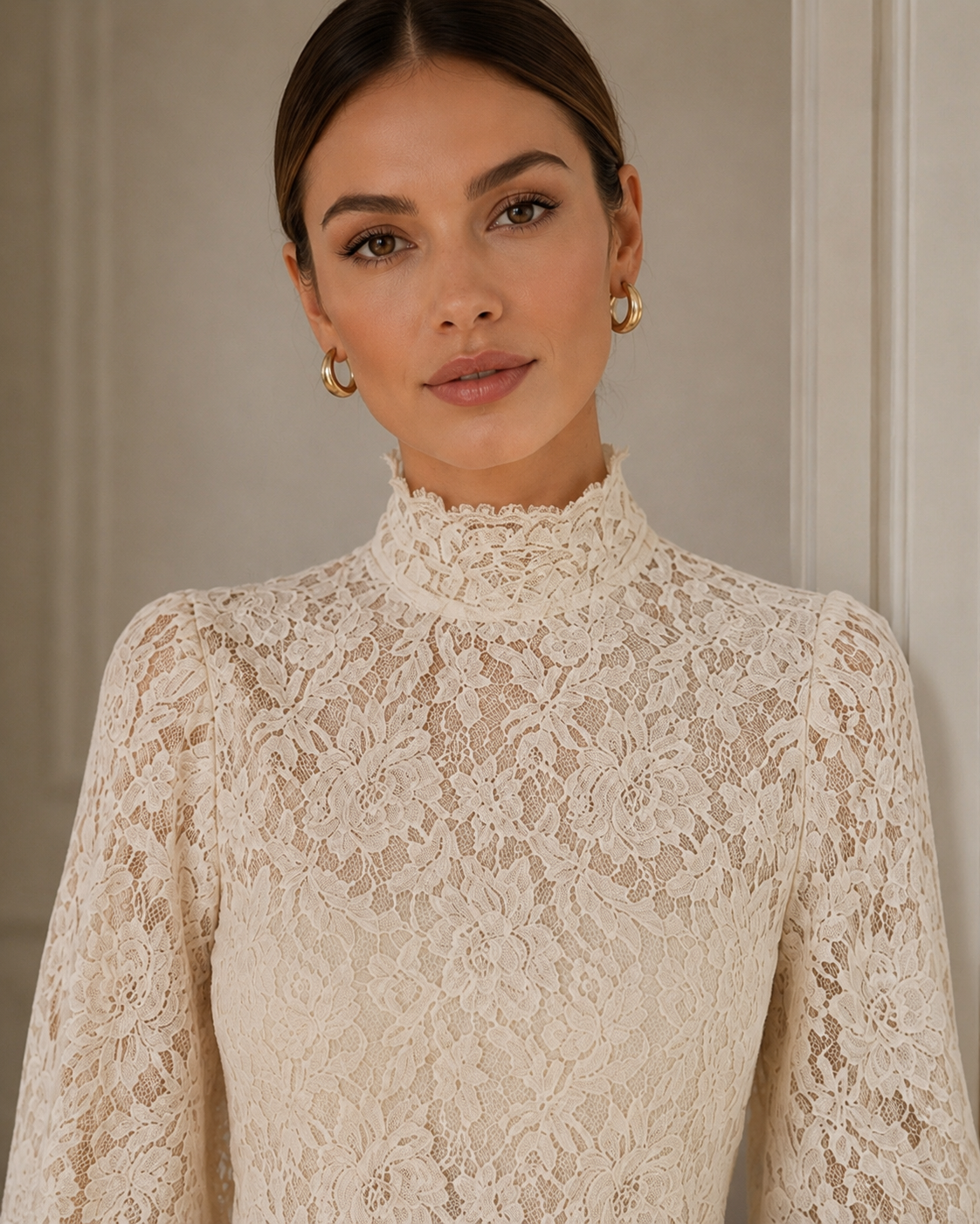 Lace Puff Sleeve Shirt