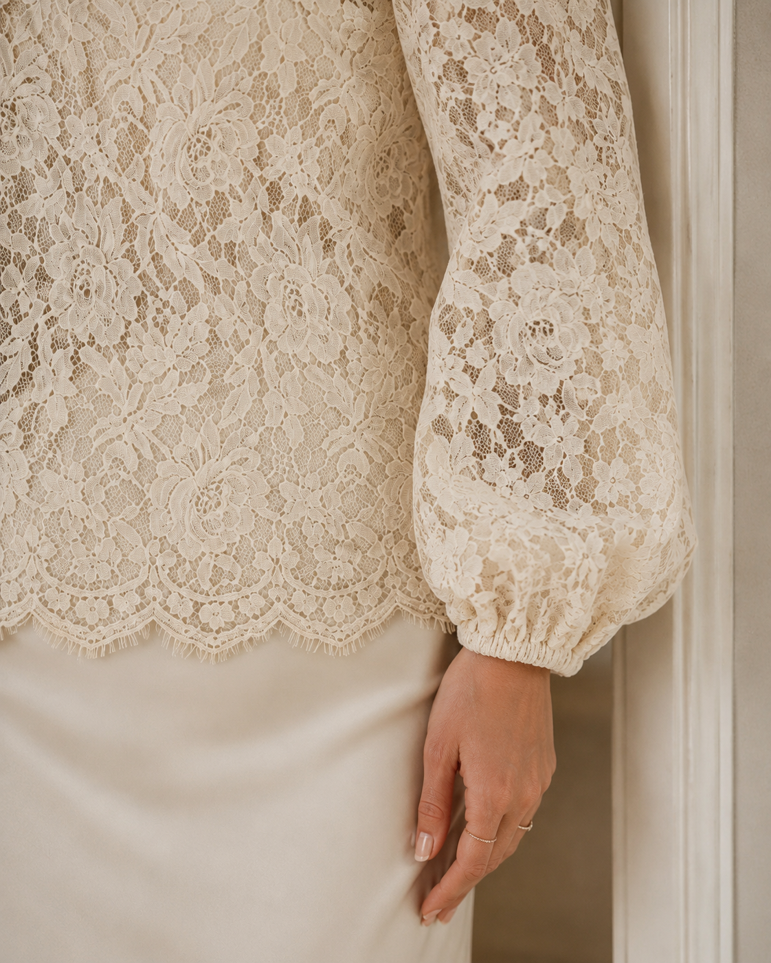 Lace Puff Sleeve Shirt