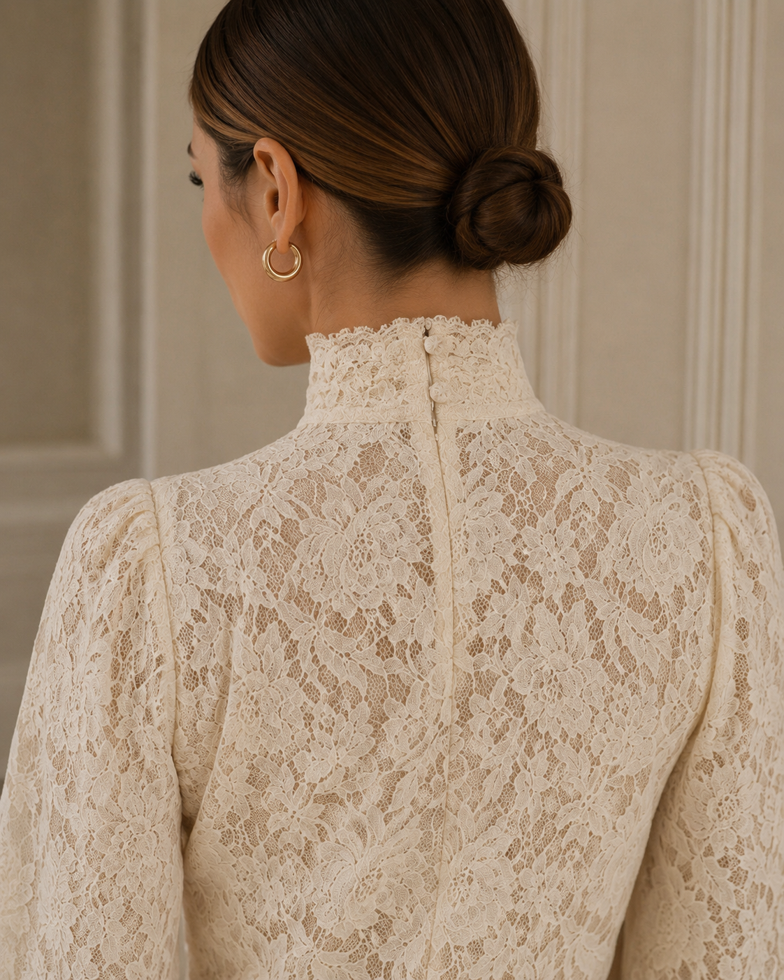 Lace Puff Sleeve Shirt