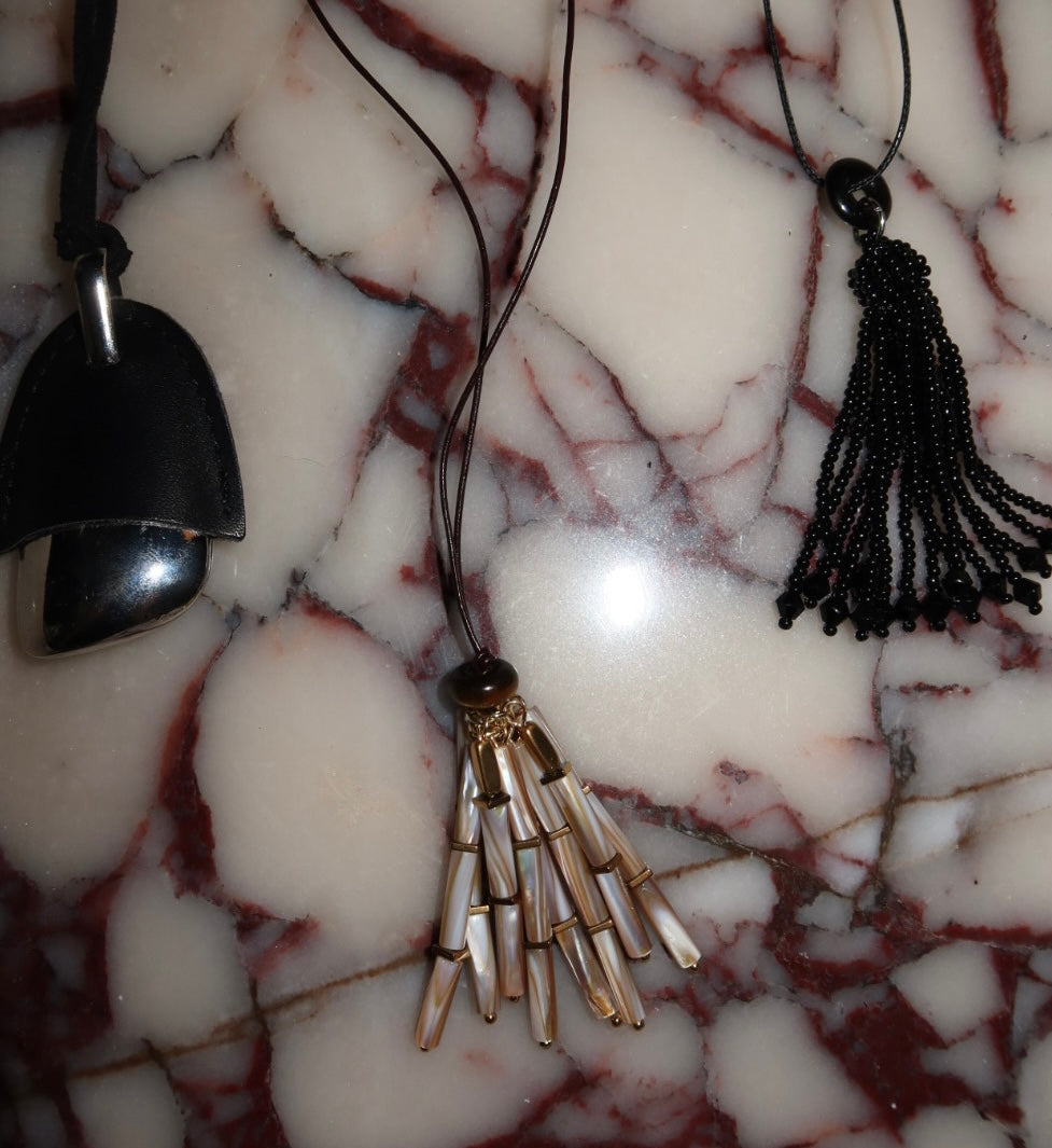 Leather & Metal Pendant Necklace