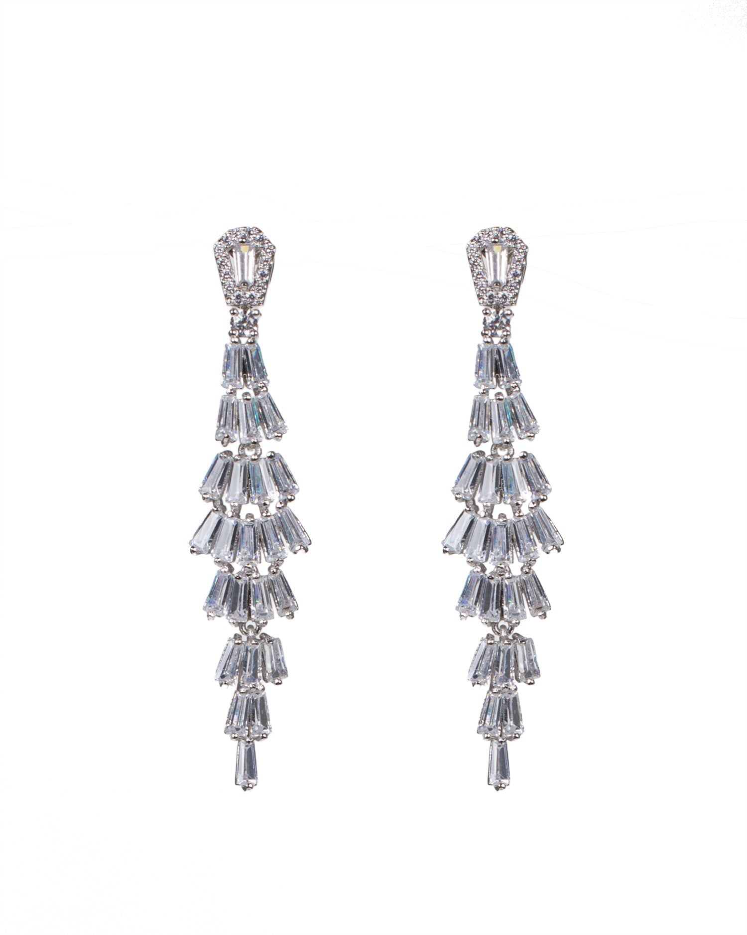 Tiered Baguette Drop Earrings