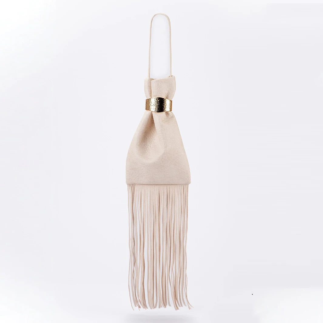 Faux Leather Tassel Bag
