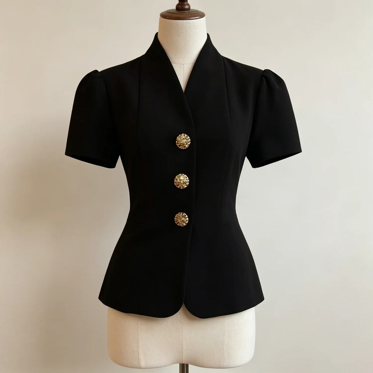 V-Neck Short Sleeve Blazer