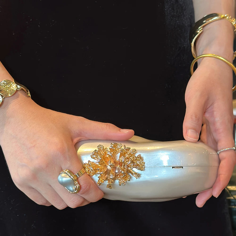 Acrylic Mother of Pearl Coral Bag