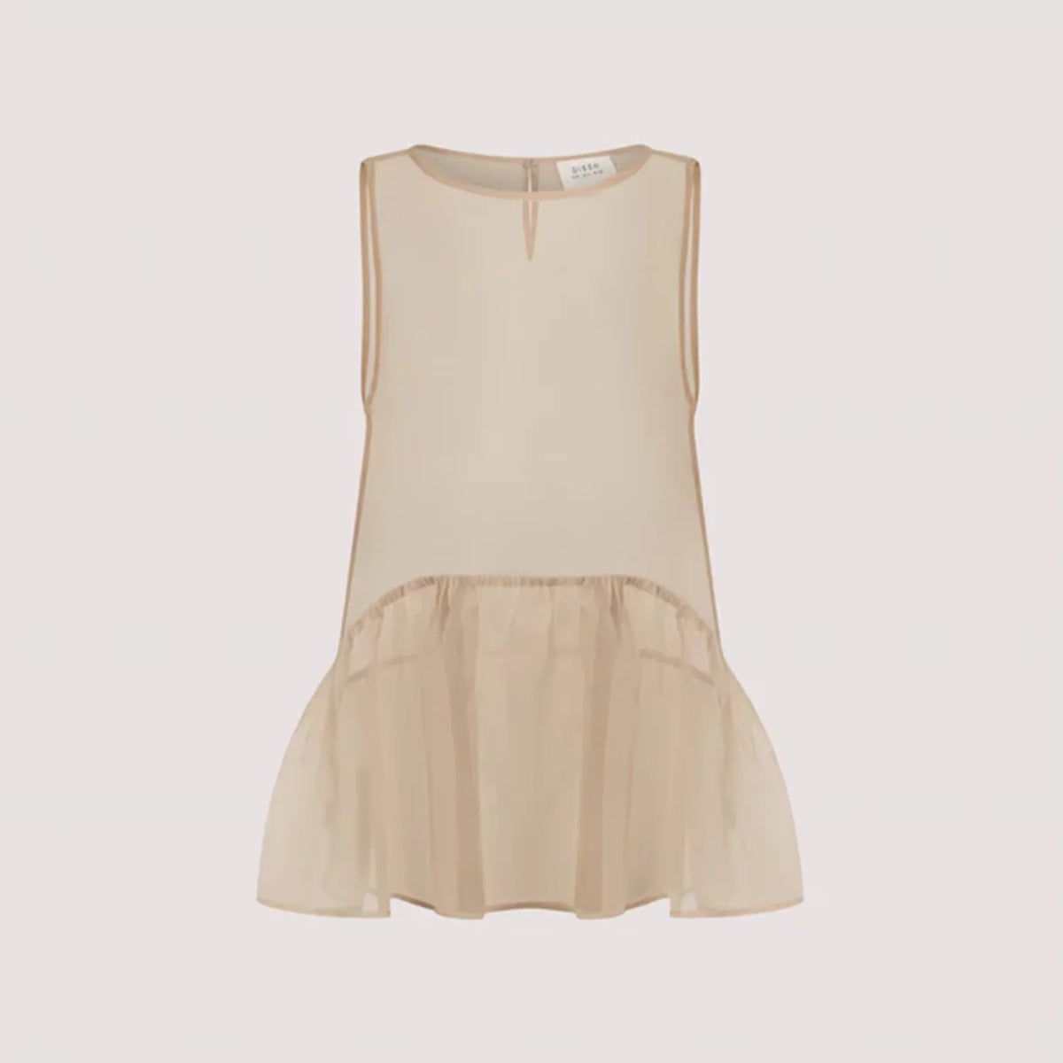 Sheer Sleeveless Ruffled Top