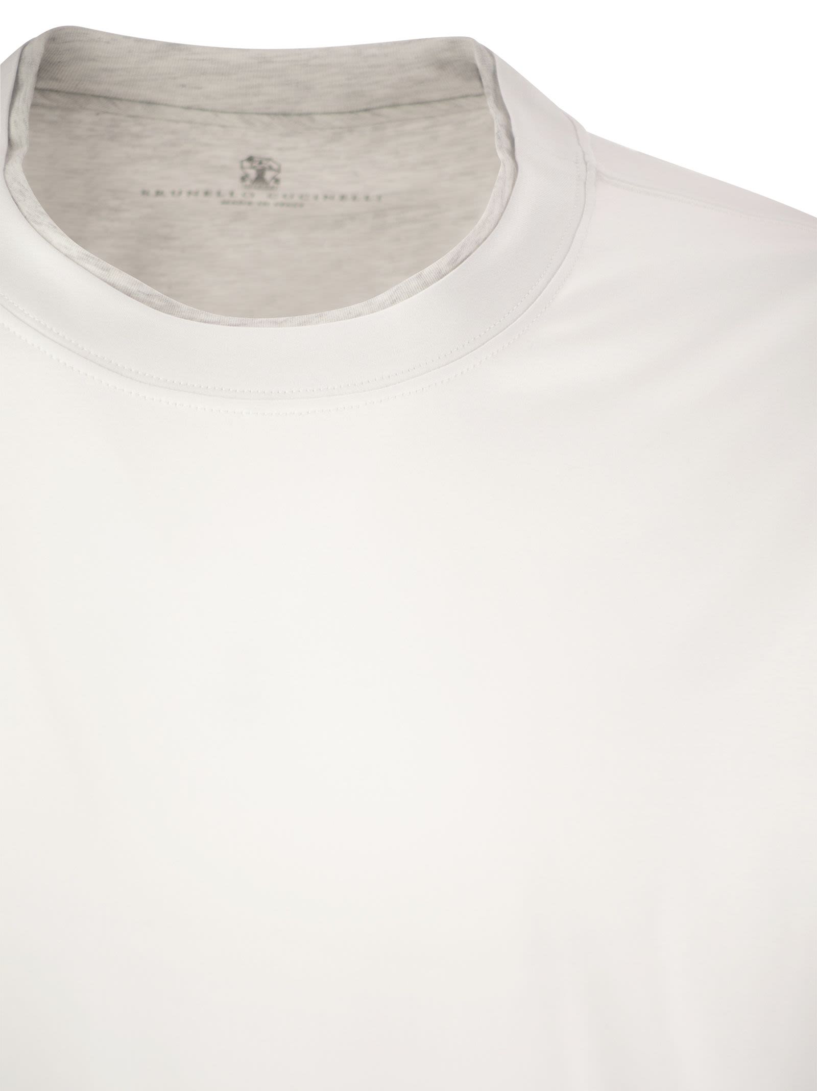Brunello Cucinelli Men Slim Fit Crew-Neck T-Shirt In Lightweight Cotton Jersey