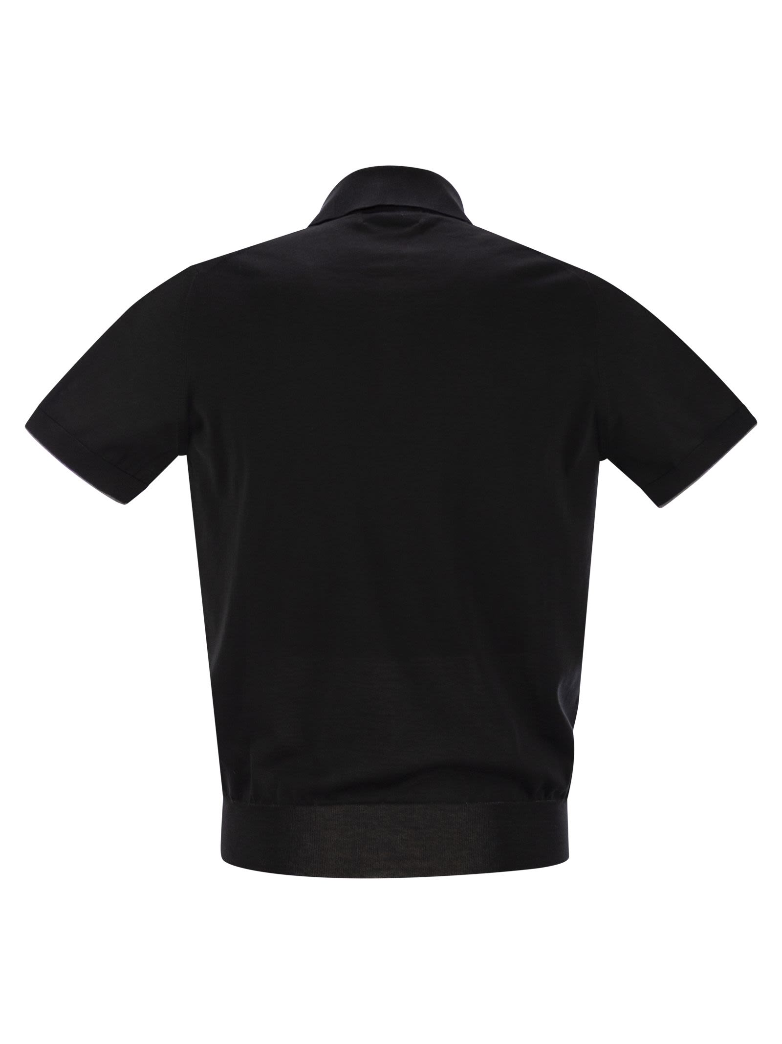 Brunello Cucinelli Men Lightweight Cotton Knit Polo Shirt