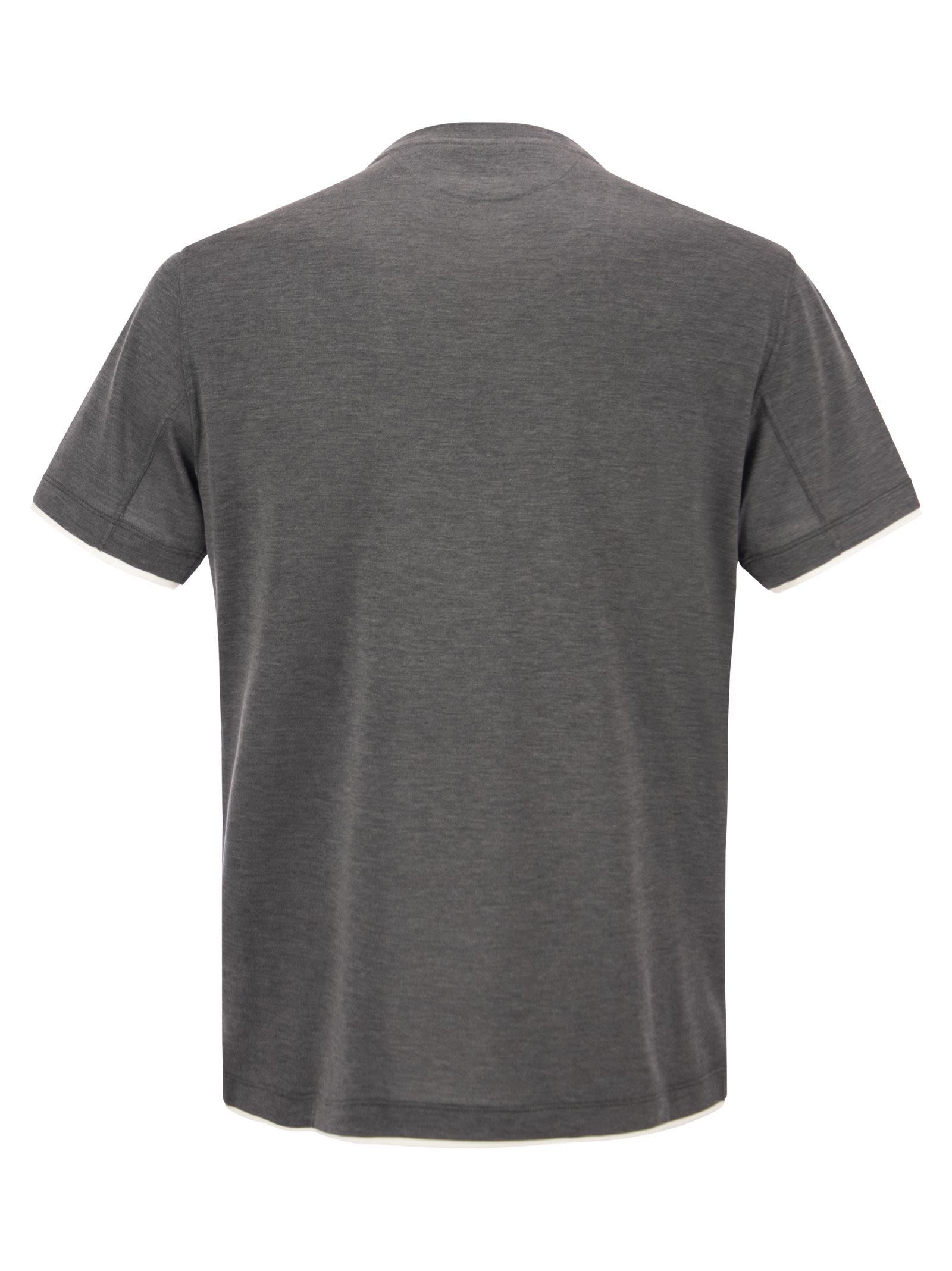 Brunello Cucinelli Men Silk And Cotton T-Shirt