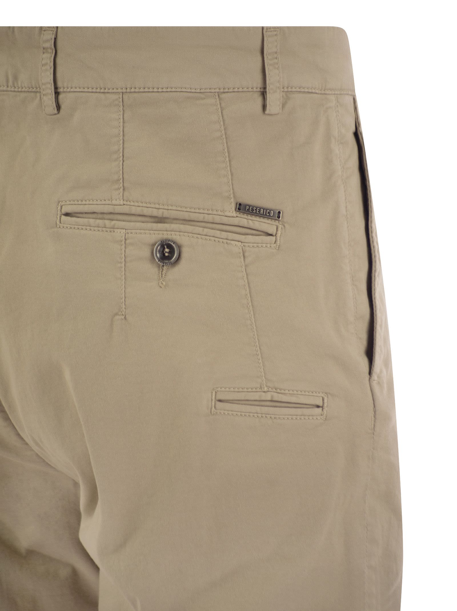 Peserico Men Stretch Cotton Gabardine Chino Trousers