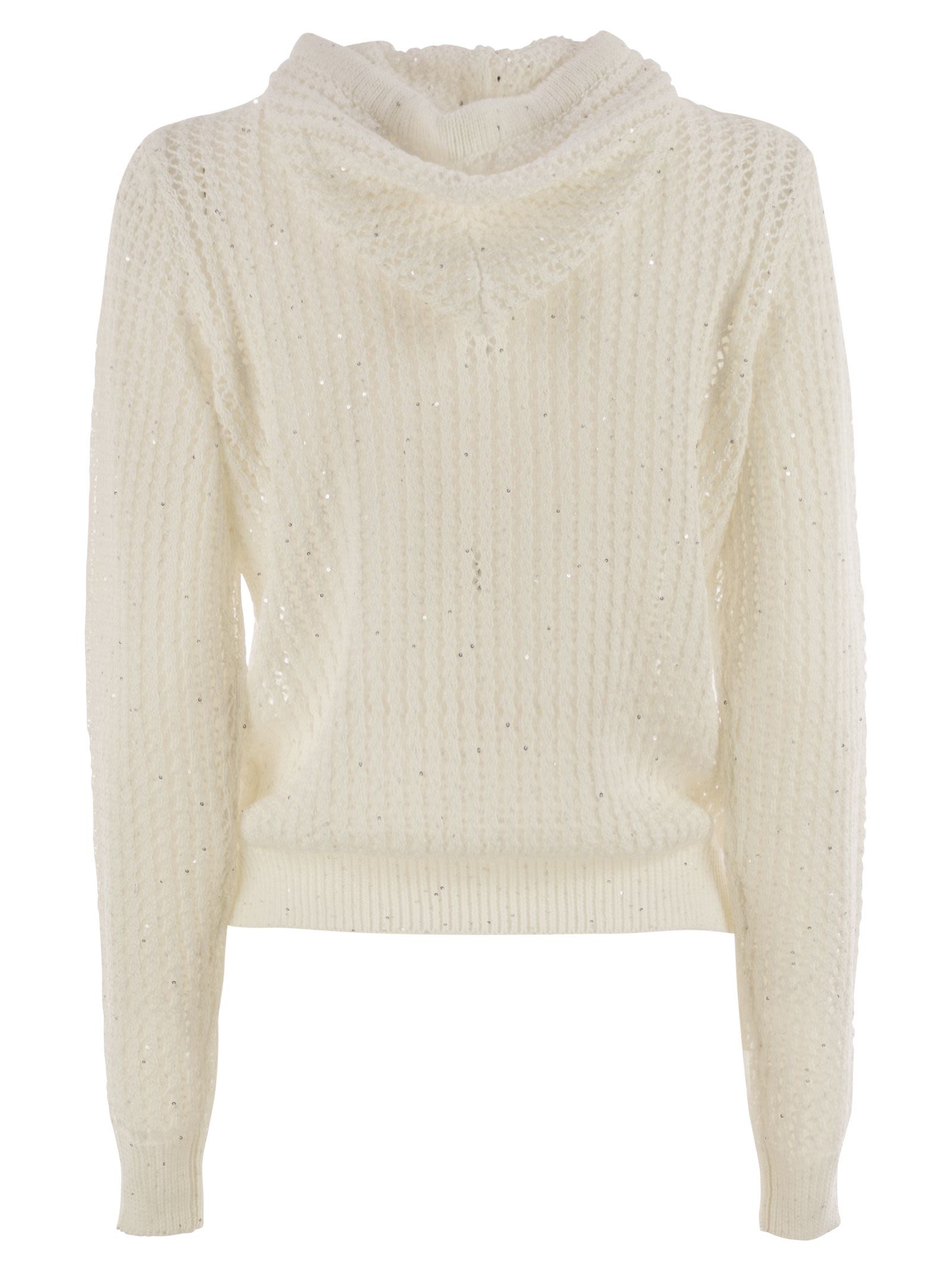 Peserico Women Pure Cotton Cordonet Jumper With Sequins