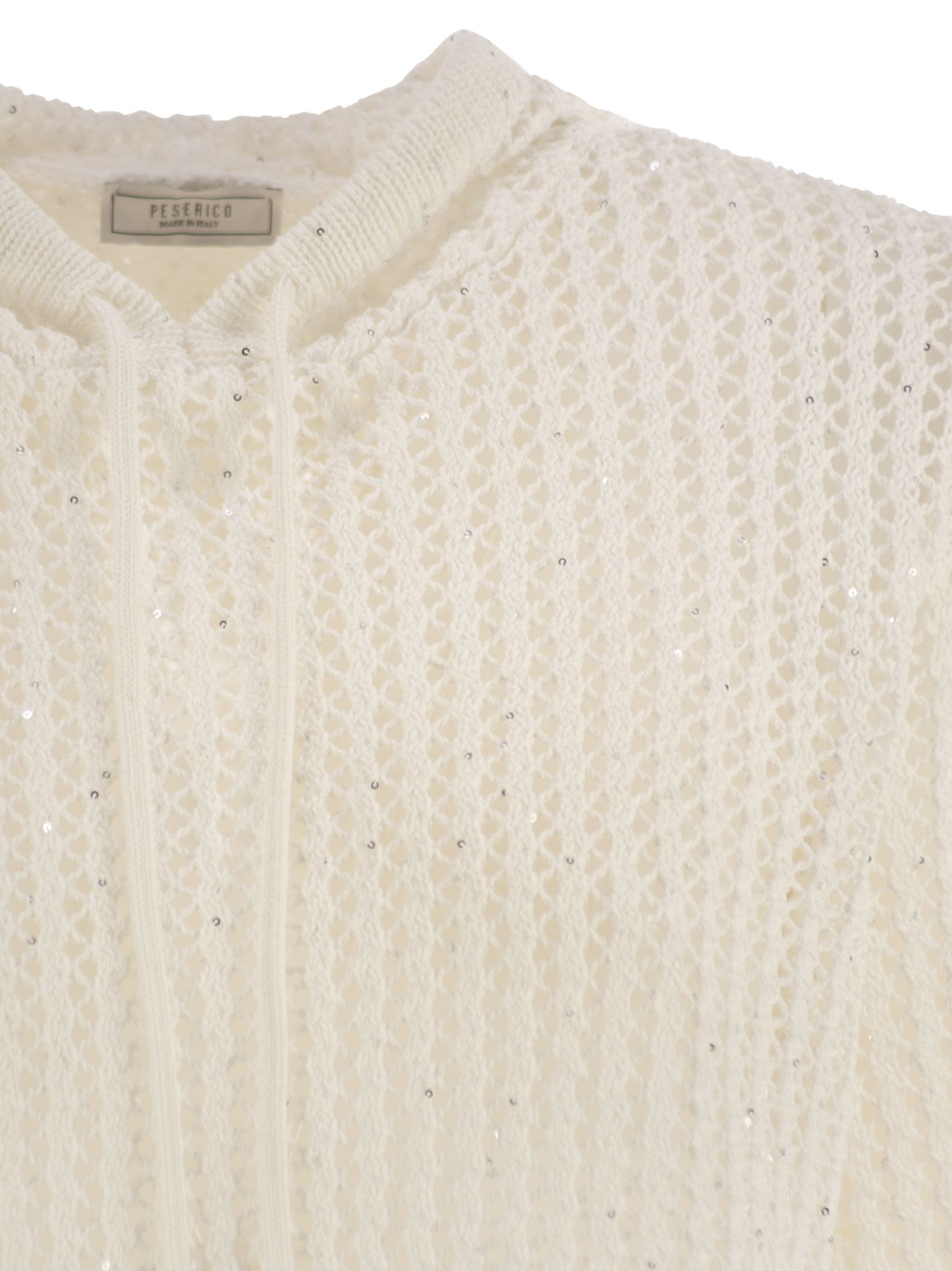 Peserico Women Pure Cotton Cordonet Jumper With Sequins